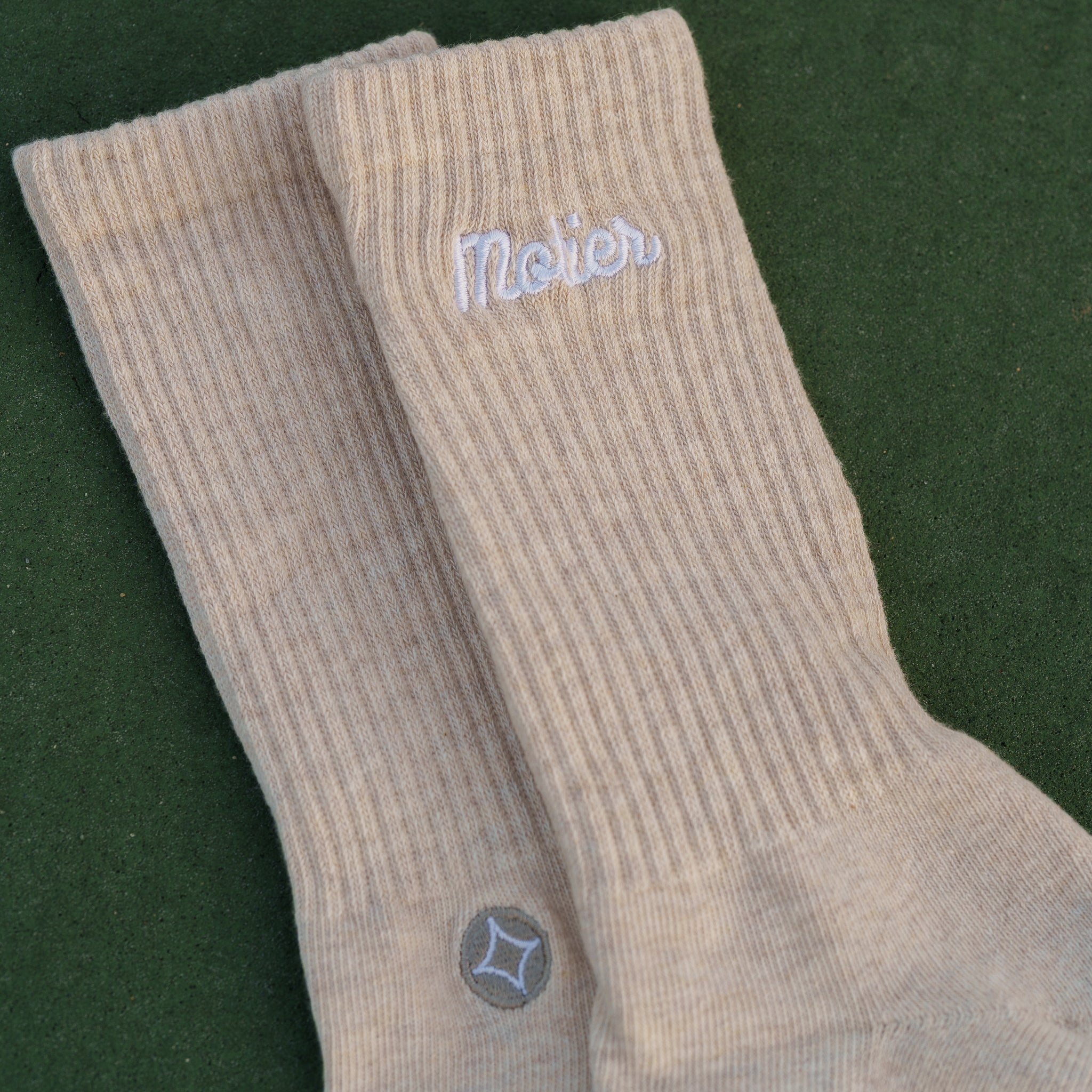 Pin Script Crew Socks (Oatmeal)