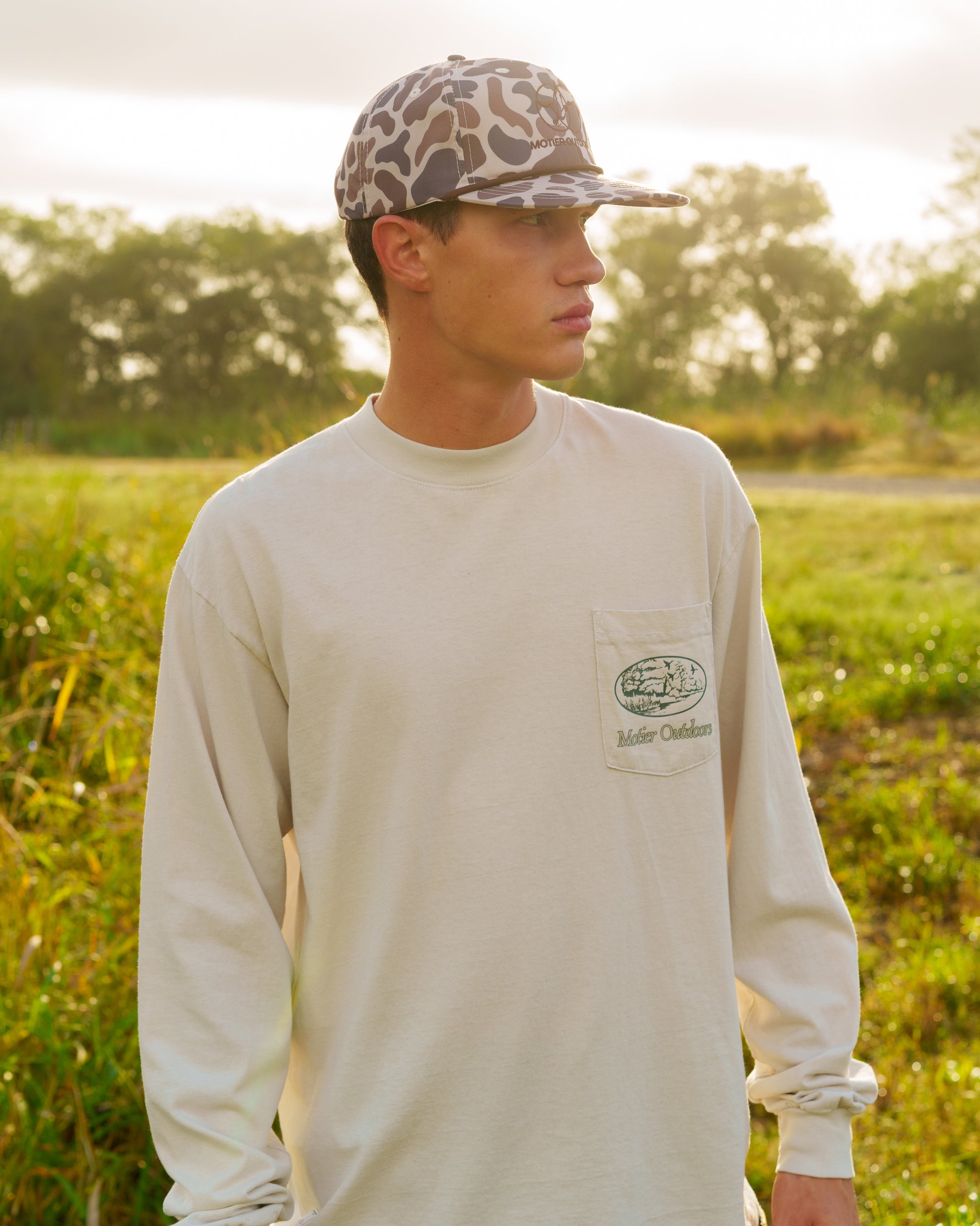 Outdoors Luxe L/S Pocket Tee (Brush) - Motier Lafayette 