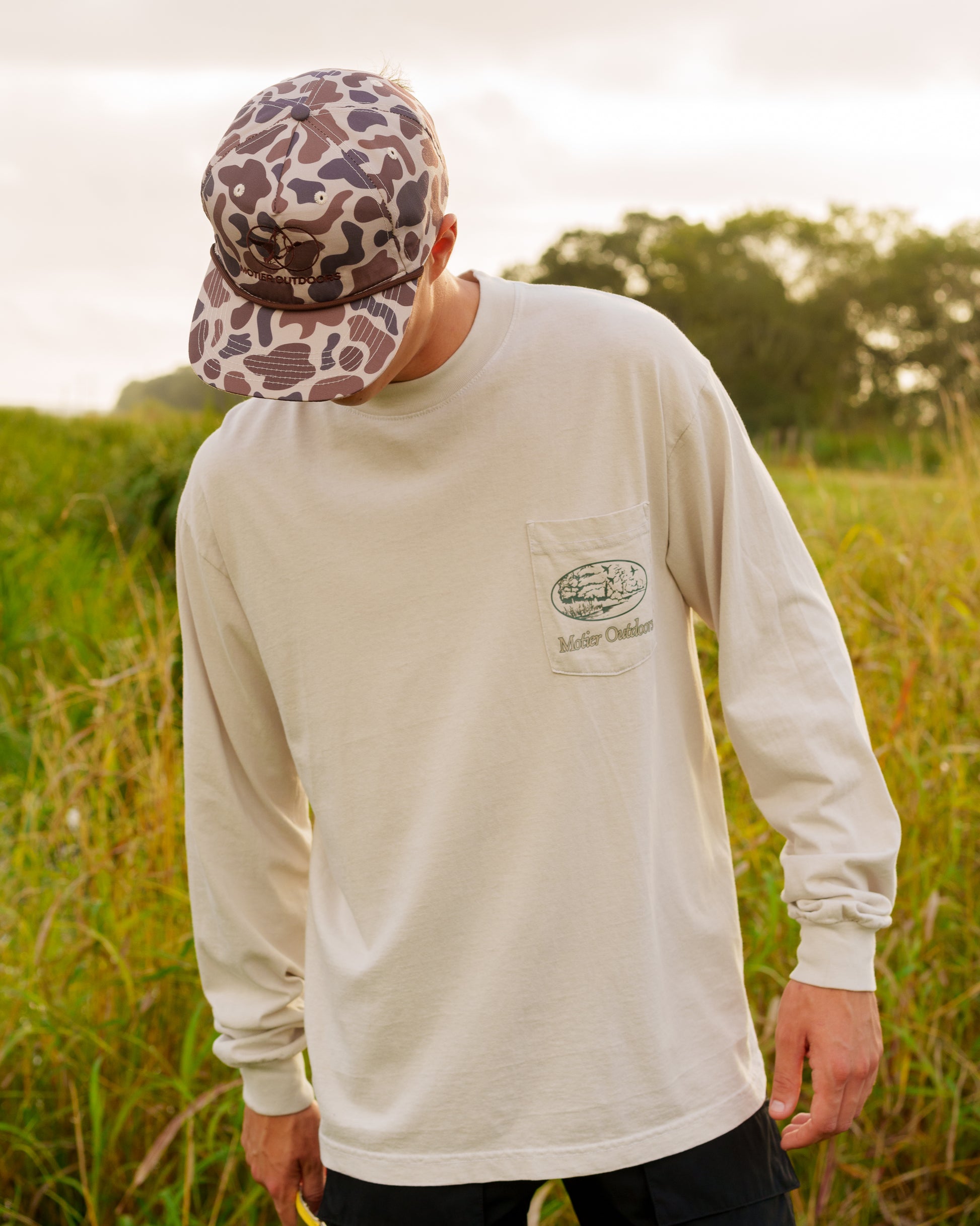 Outdoors Luxe L/S Pocket Tee (Brush) - Motier Lafayette 