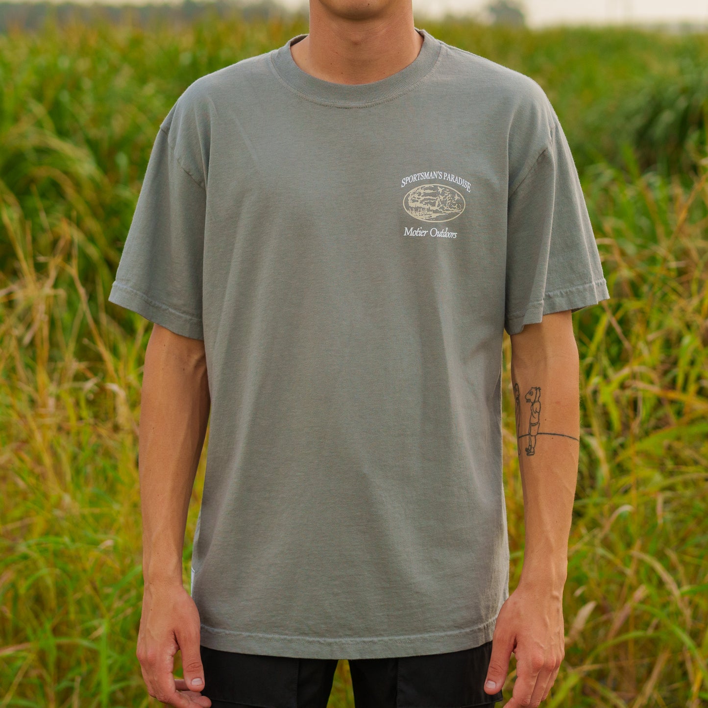 The Sportsman's Paradise Luxe Tee (Moon Mist) - Motier Lafayette 