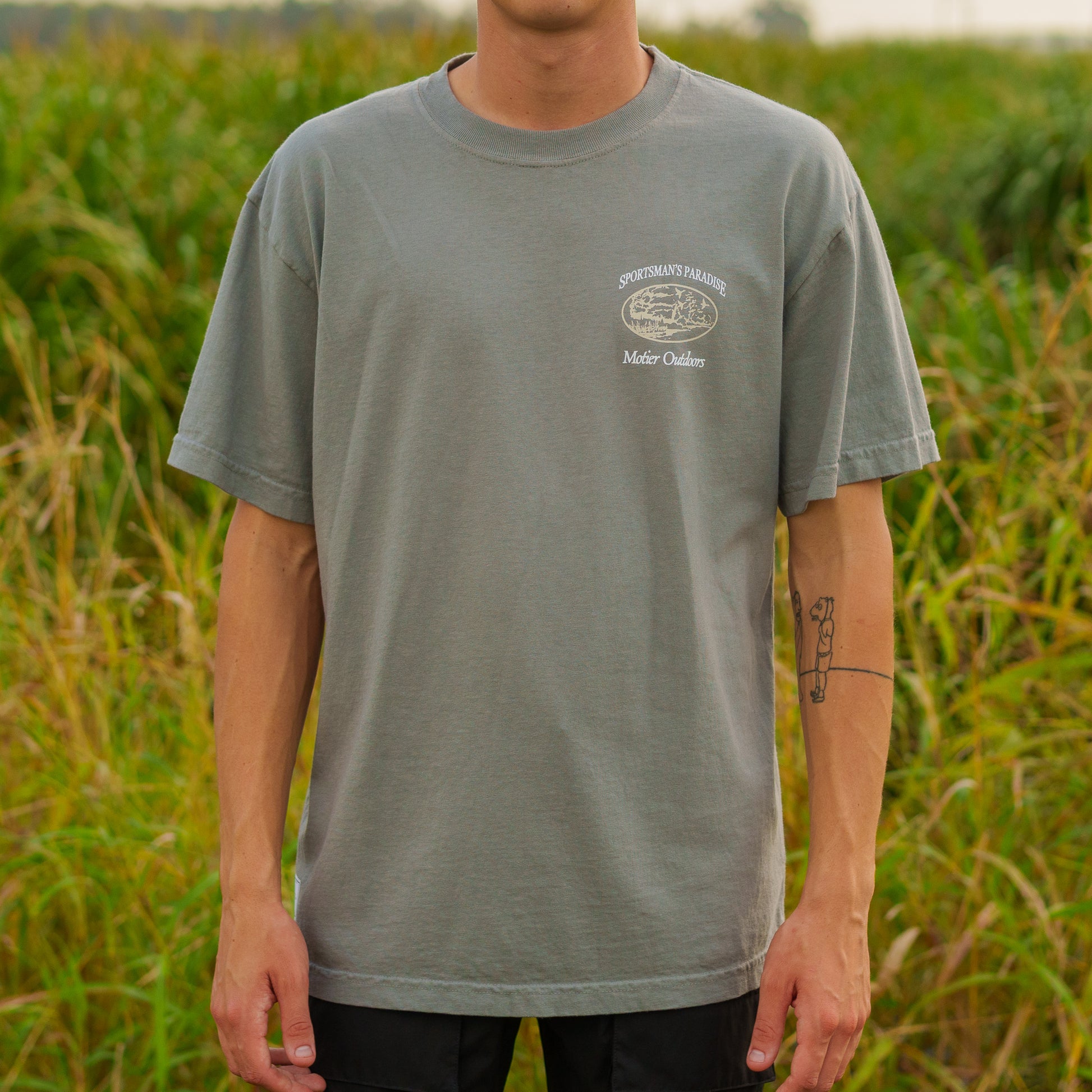 The Sportsman's Paradise Luxe Tee (Moon Mist) - Motier Lafayette 