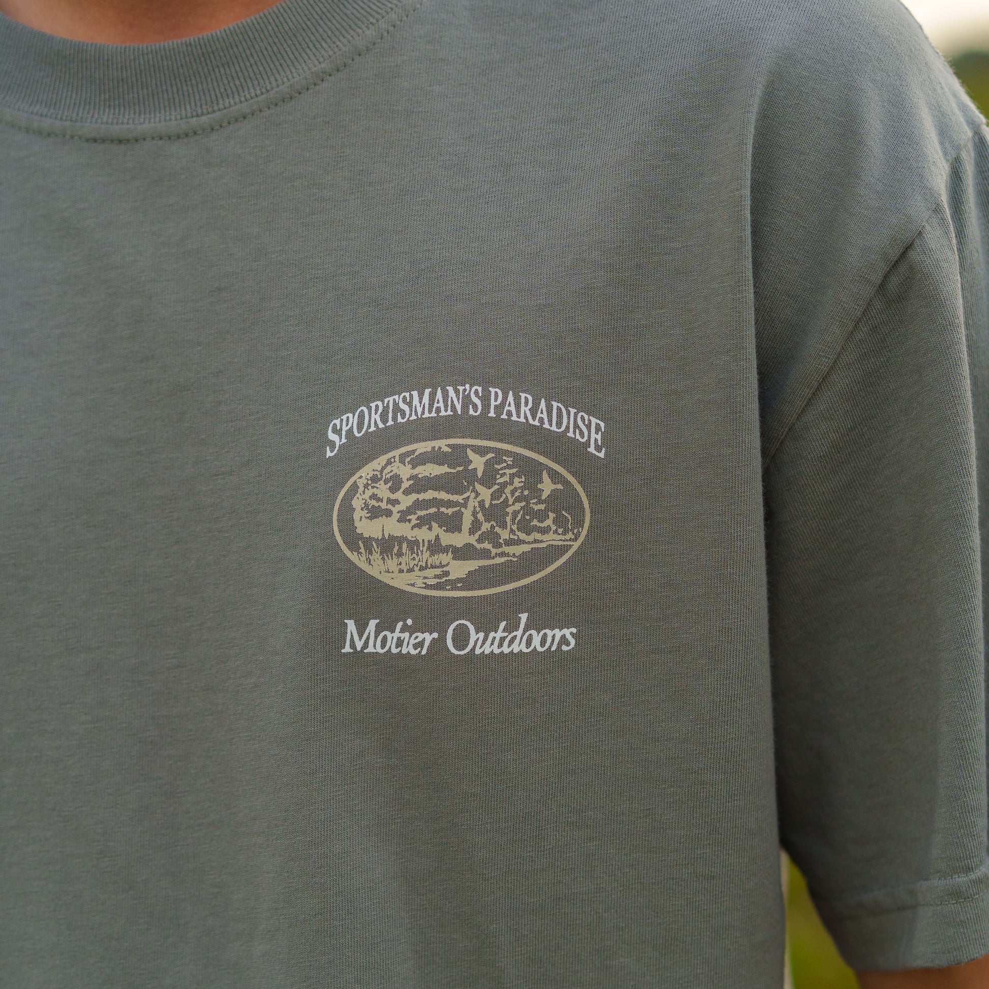 The Sportsman's Paradise Luxe Tee (Moon Mist) - Motier Lafayette 
