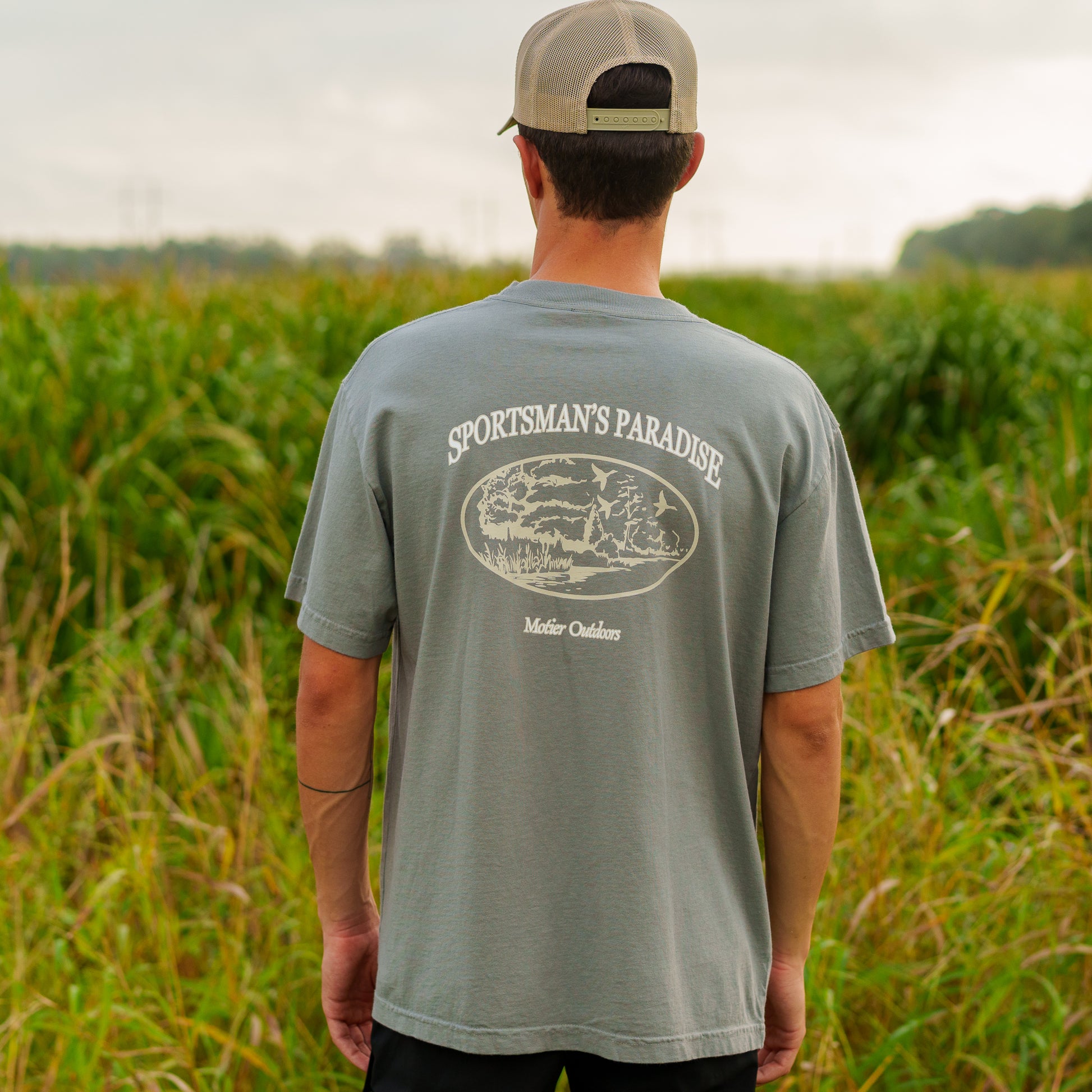 The Sportsman's Paradise Luxe Tee (Moon Mist) - Motier Lafayette 