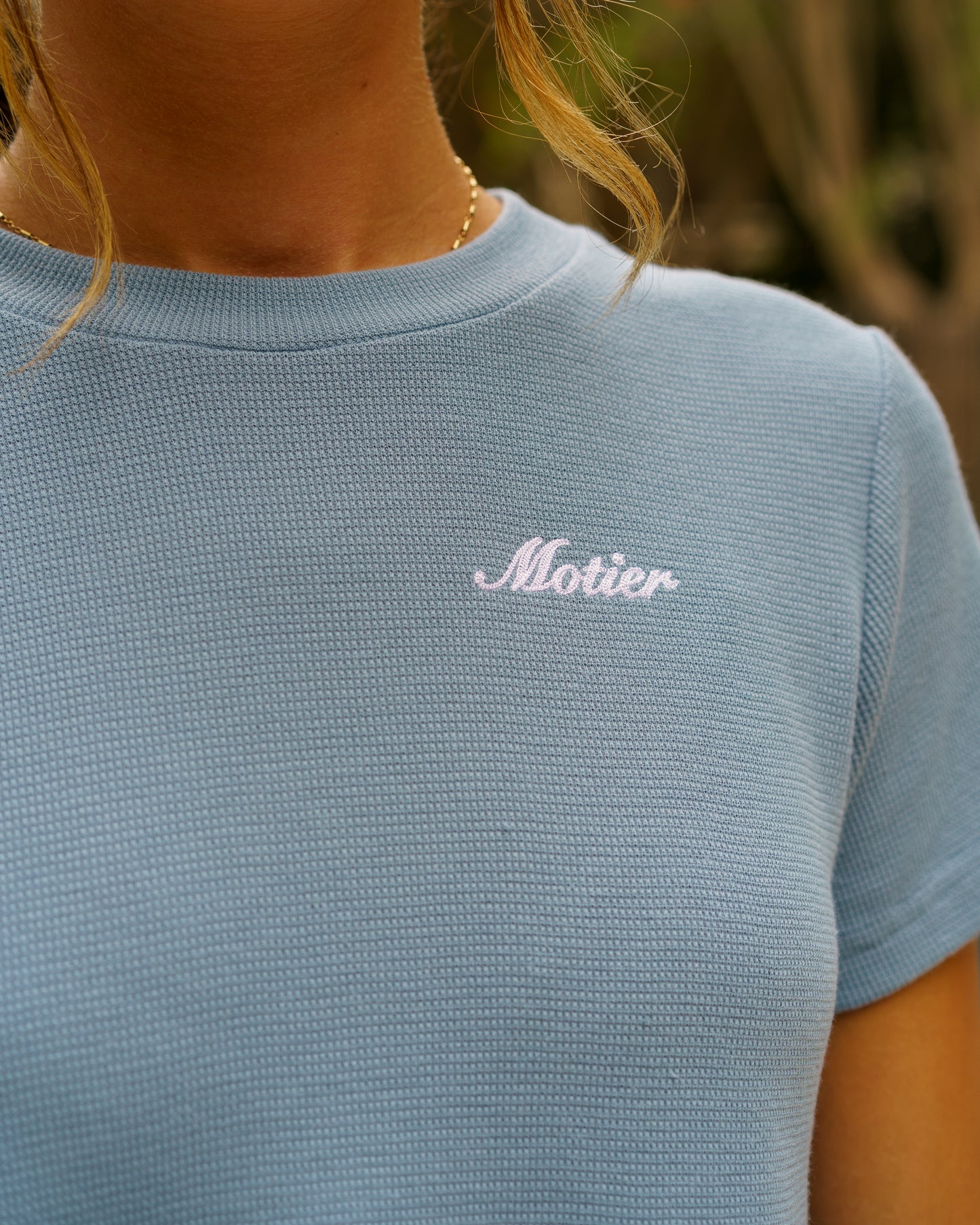 The Daily Stitched Crop (Jade Blue)
