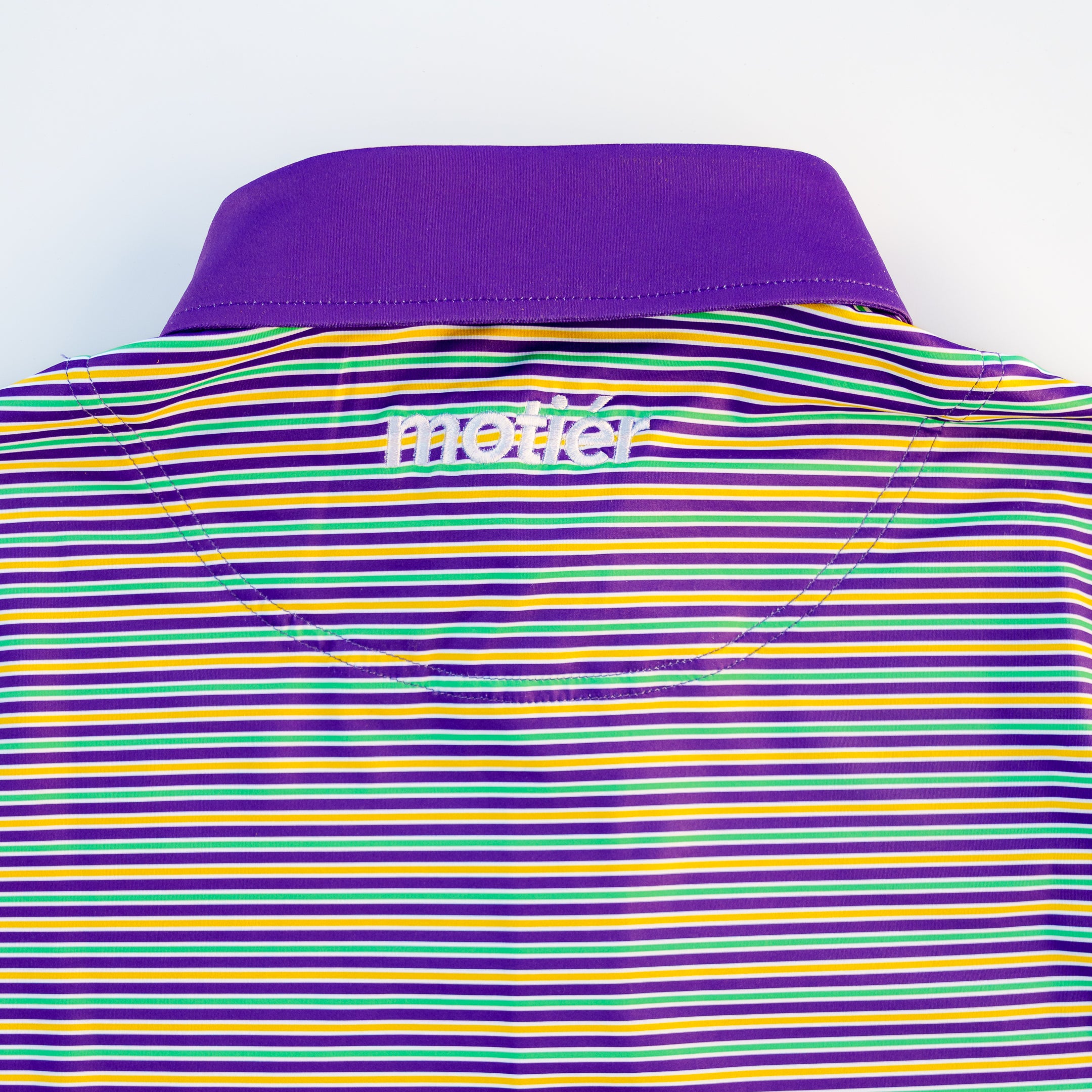 The Krewe de Motier Striped Polo (Mardi Gras) - Motier Lafayette 