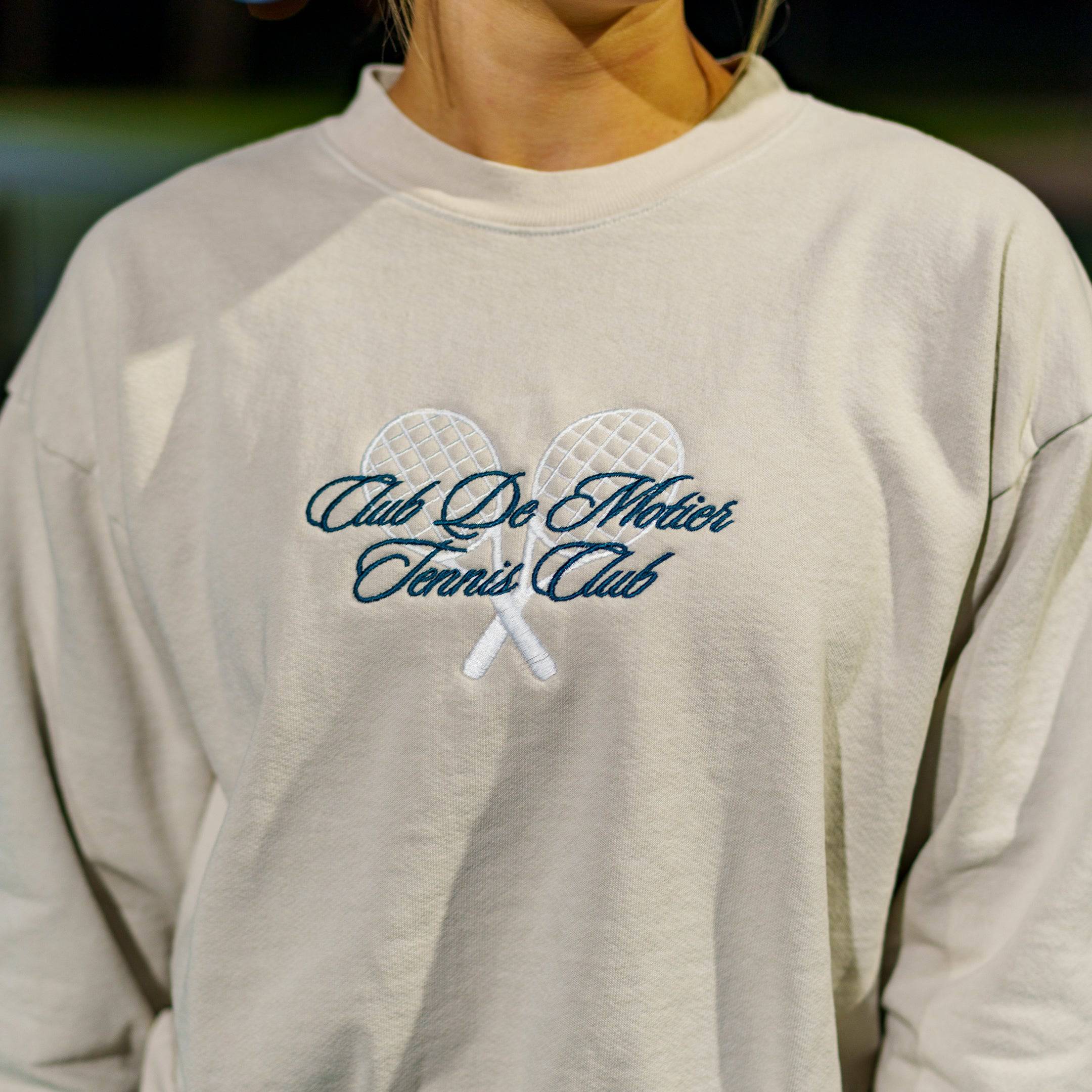 Motier Tennis Club Luxe Cropped Crewneck (Tan) - Motier Lafayette 