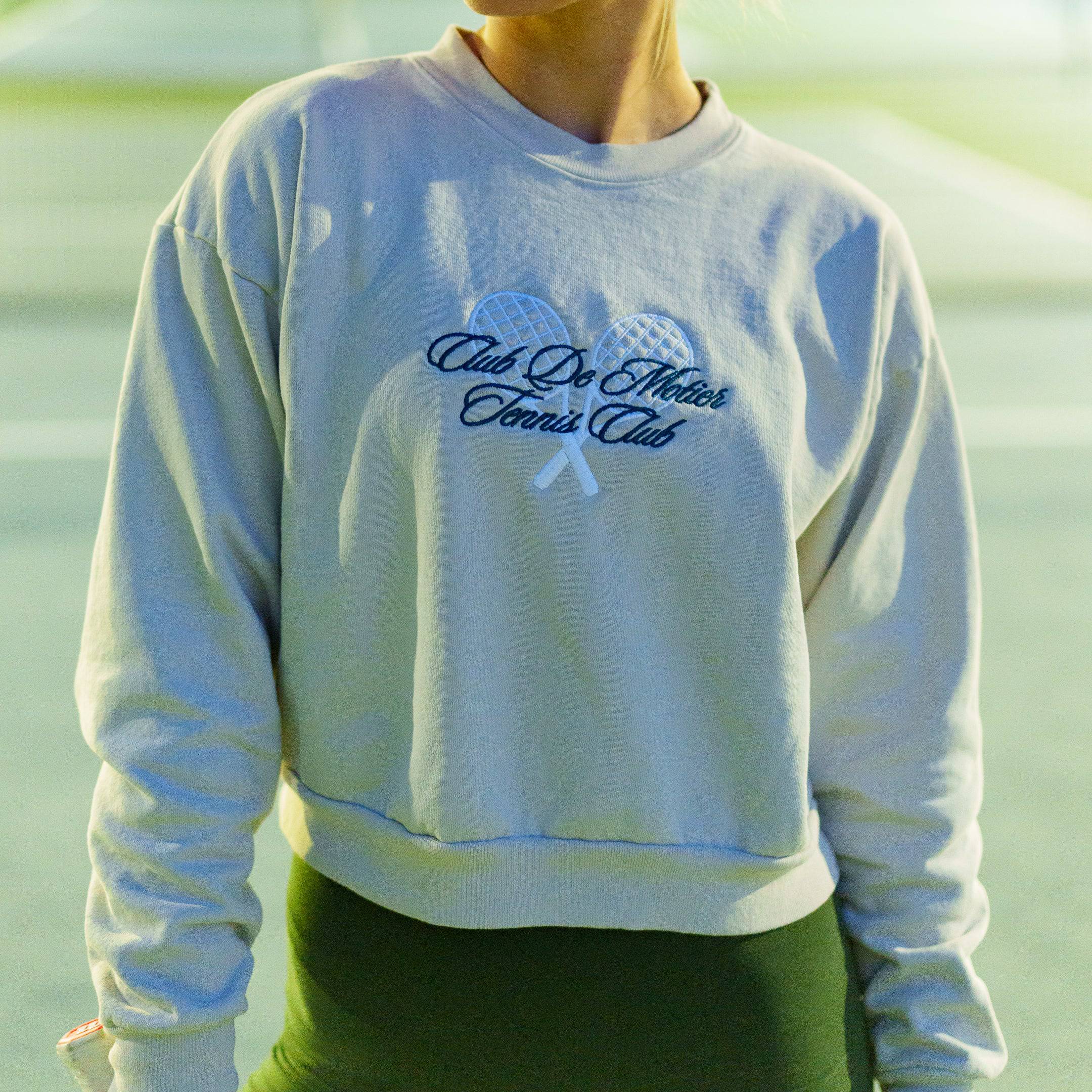 Motier Tennis Club Luxe Cropped Crewneck (Tan) - Motier Lafayette 