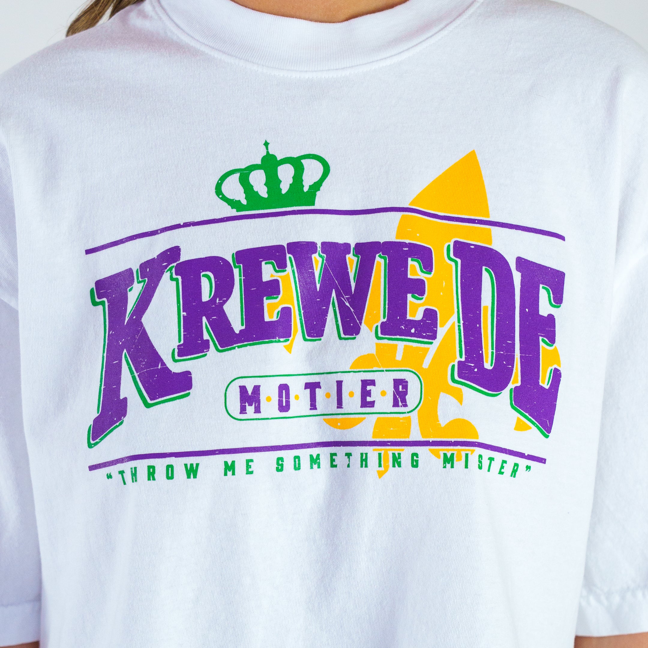 The Throw Me Something Luxe Crop (White)