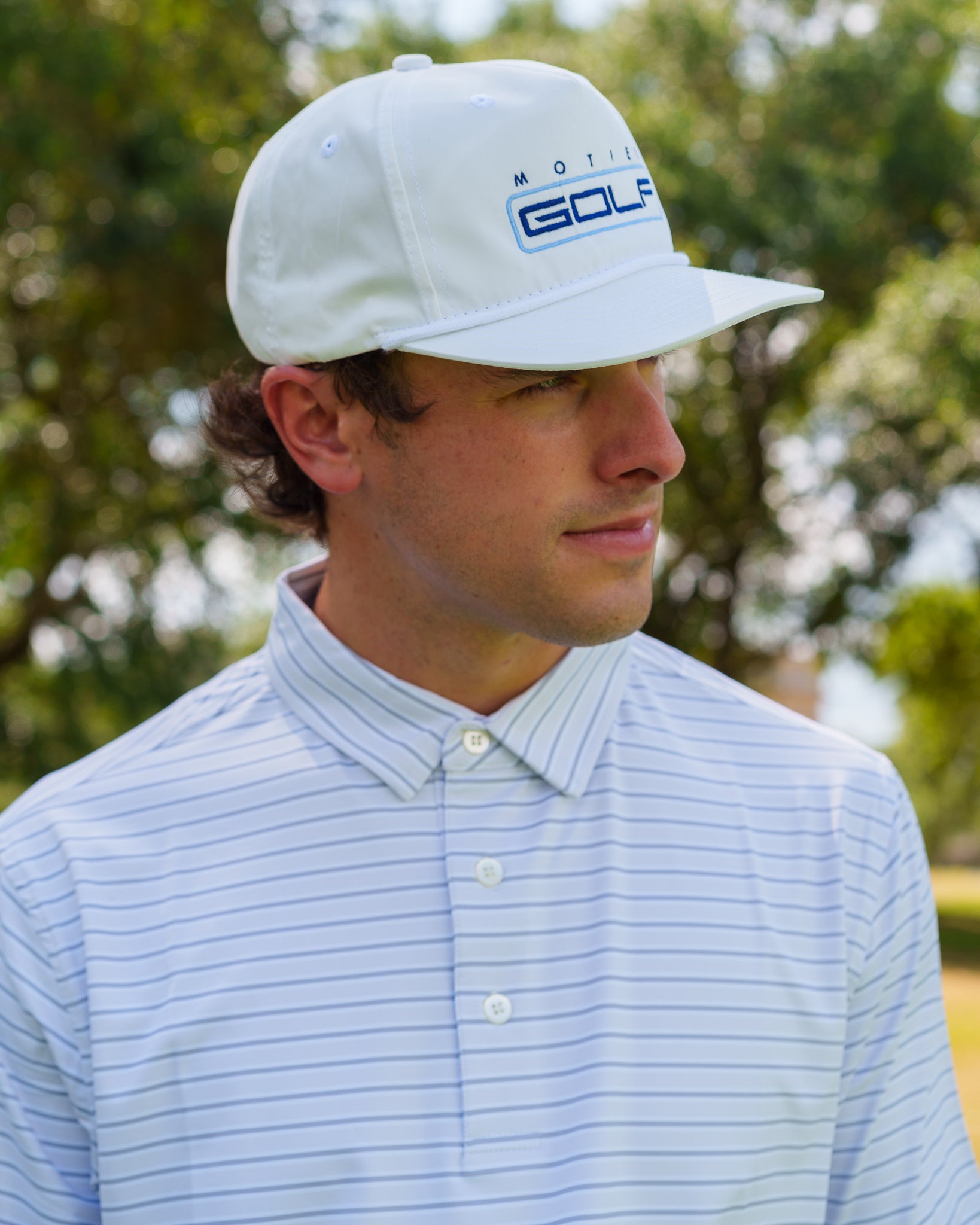 The Motier Striped Tour Golf Polo (Grey) - Motier Lafayette 