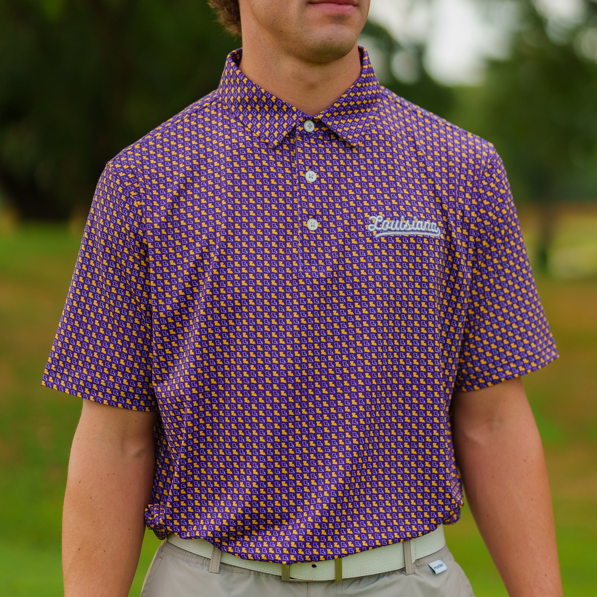 The Motier Louisiana Polo (Purple) - Motier Lafayette 