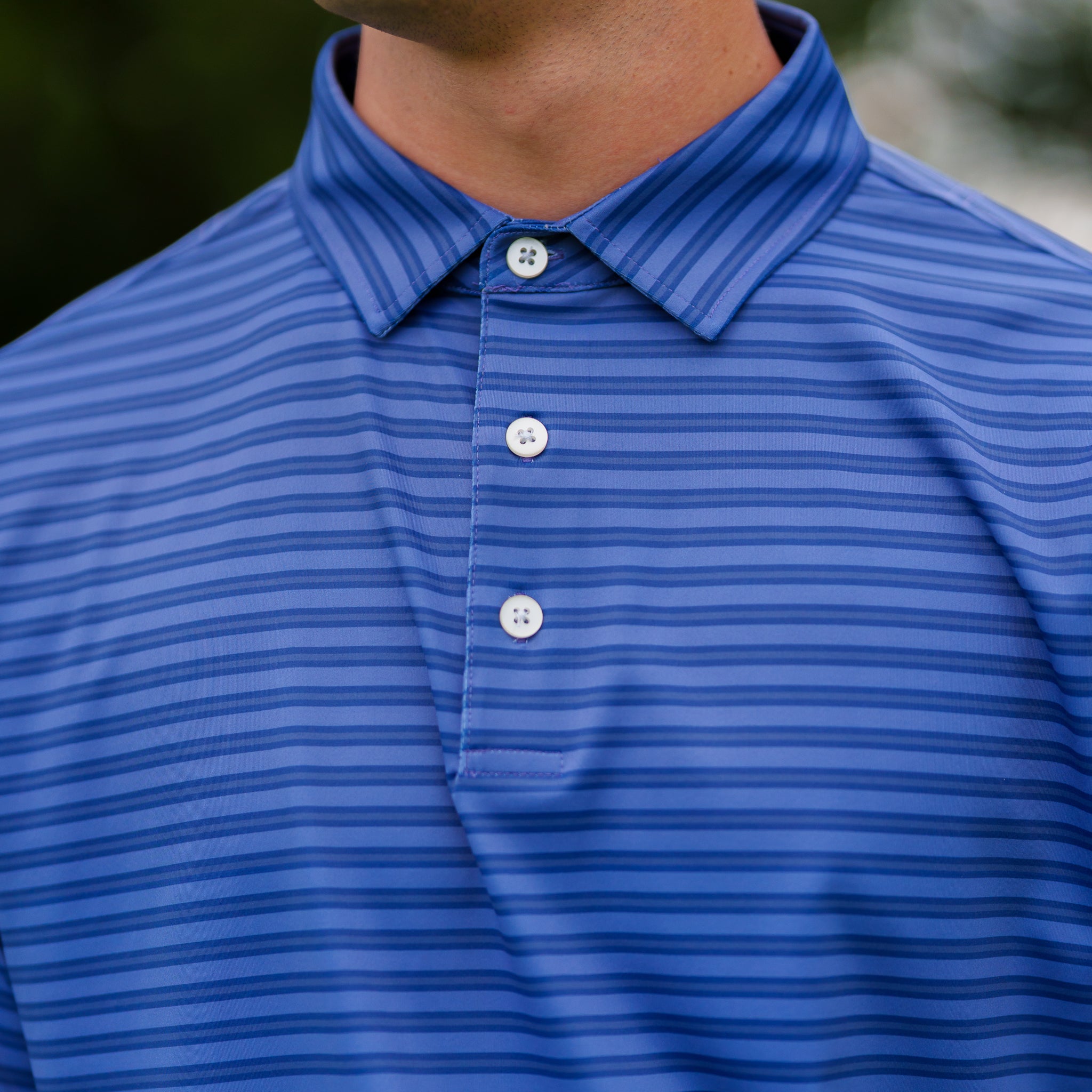 The Motier Striped Tour Golf Polo (Oceana) - Motier Lafayette 