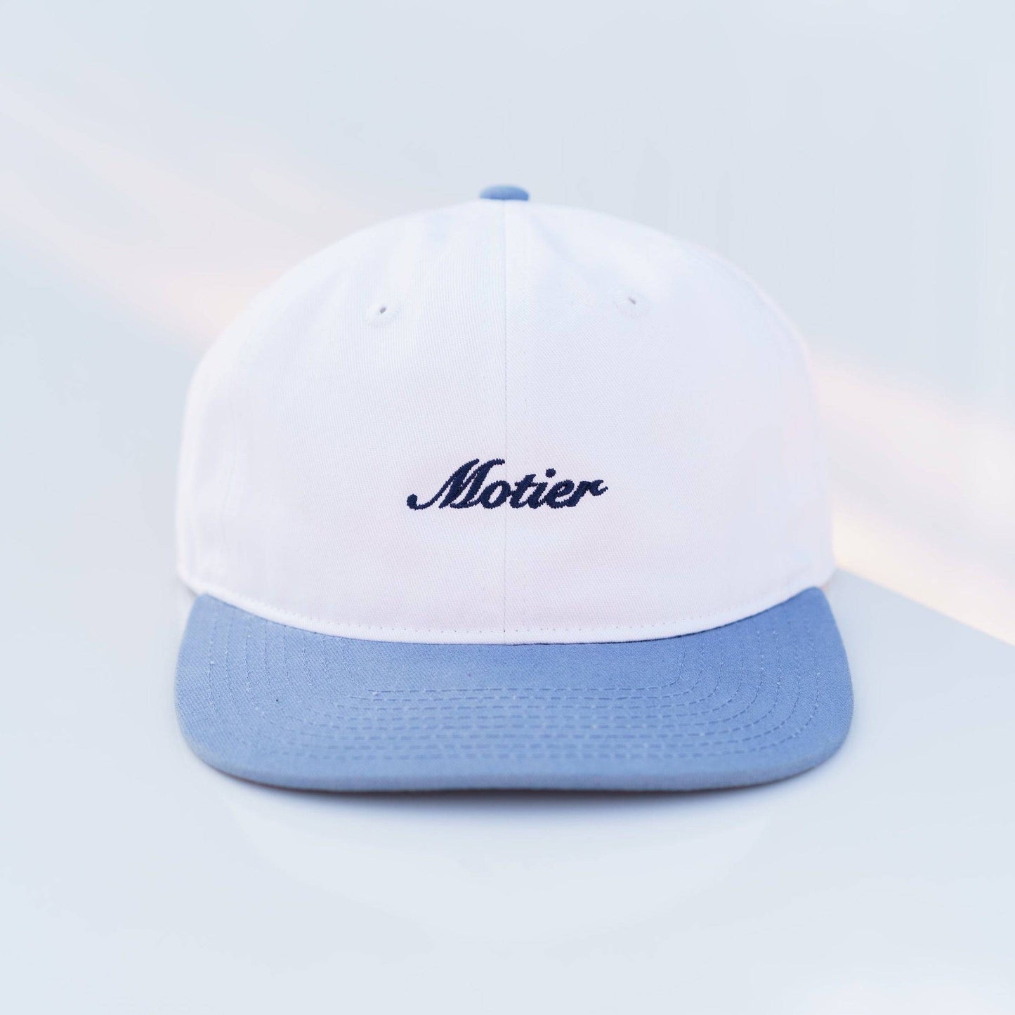 Two-Tone Script Strapback (White/Denim/Navy)
