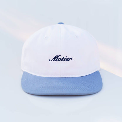 Two-Tone Script Strapback (White/Denim/Navy)