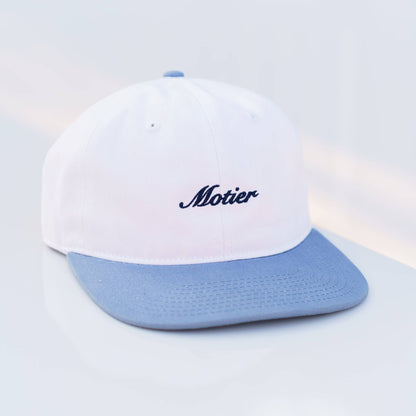 Two-Tone Script Strapback (White/Denim/Navy)
