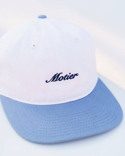 Two-Tone Script Strapback (White/Denim/Navy)