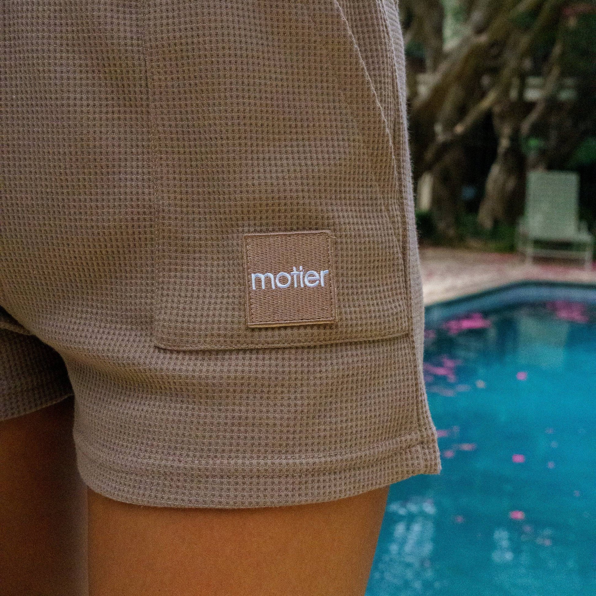 The Waffle Knit Shorts (Brown) - Motier Lafayette 