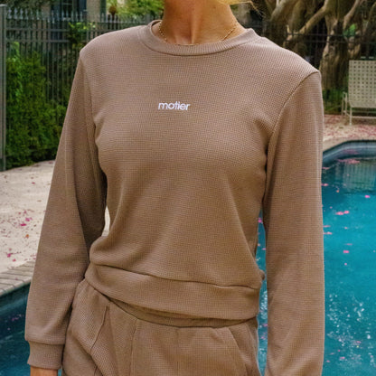 The Waffle Knit Pullover (Brown)