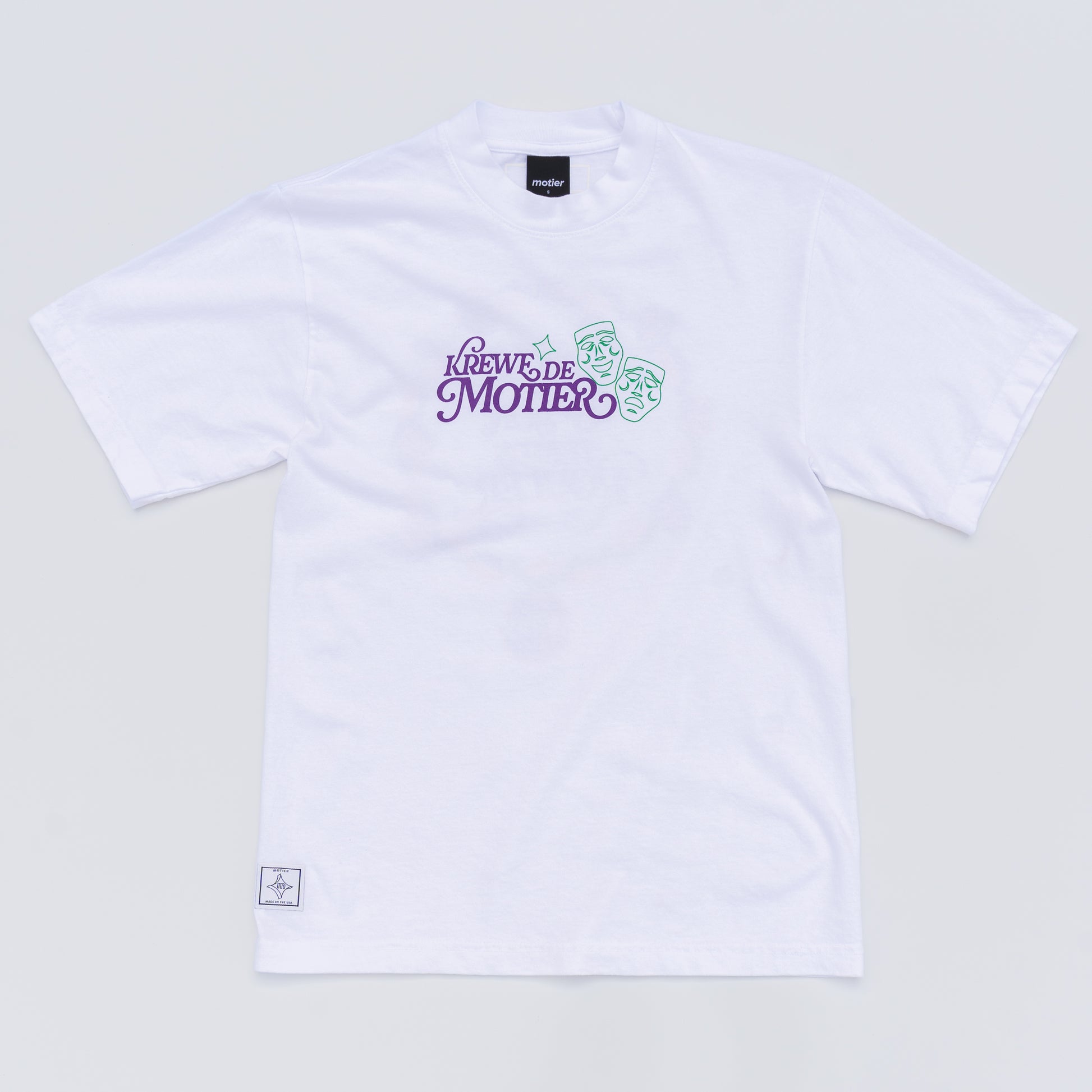 The Krewe De Motier 2025 Luxe Tee (White) - Motier Lafayette 