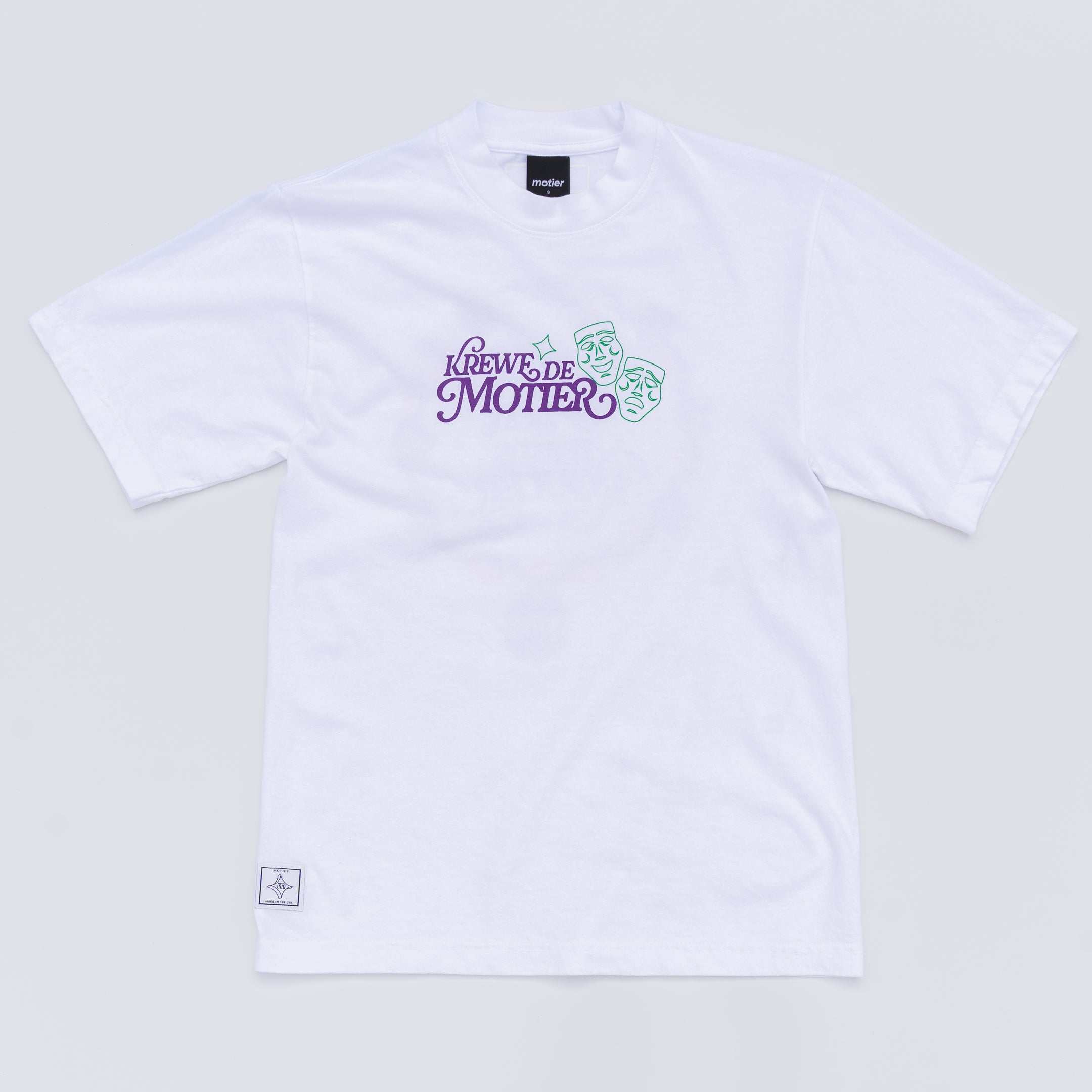 The Krewe De Motier 2025 Luxe Tee (White) - Motier Lafayette 