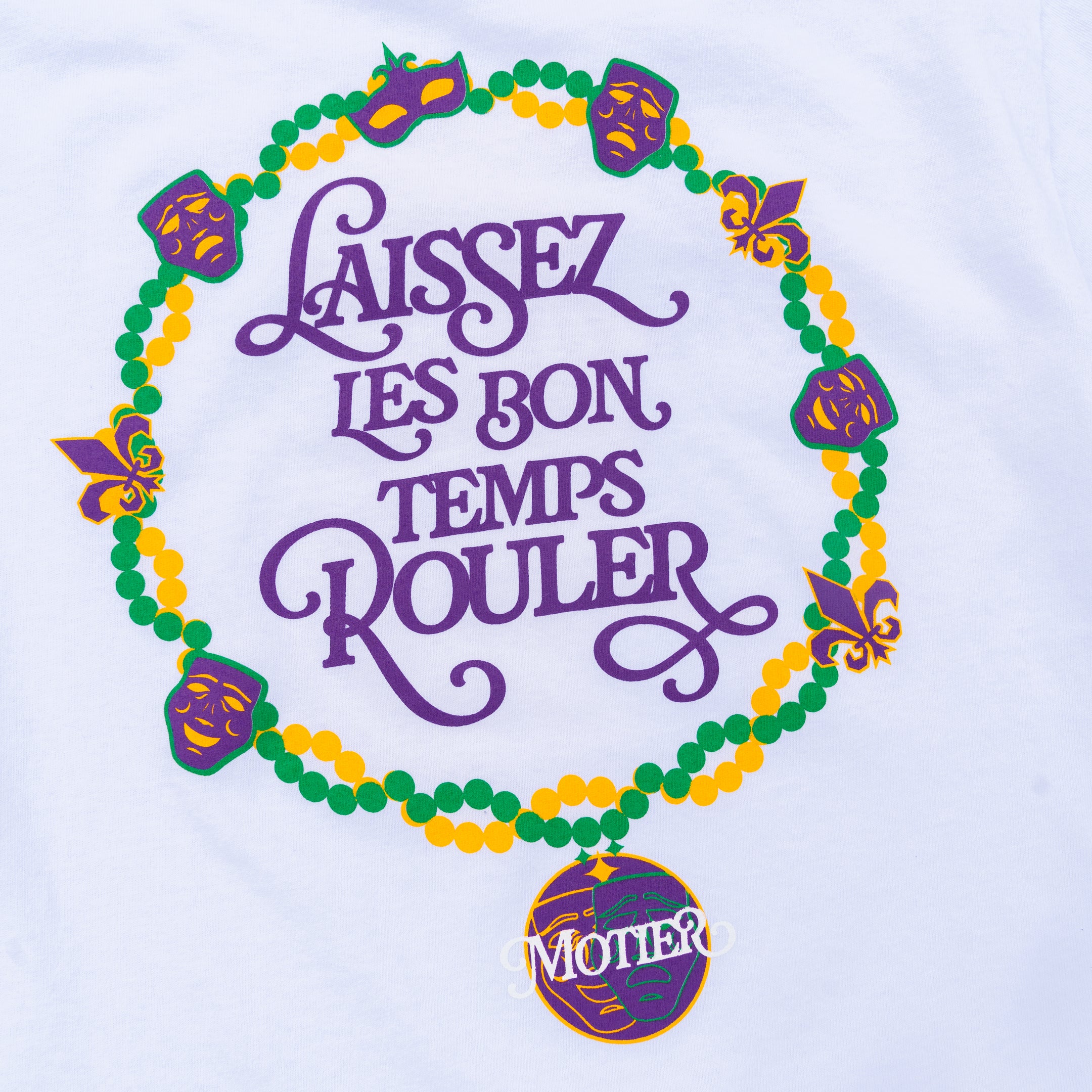 The Krewe De Motier 2025 Luxe Tee (White) - Motier Lafayette 