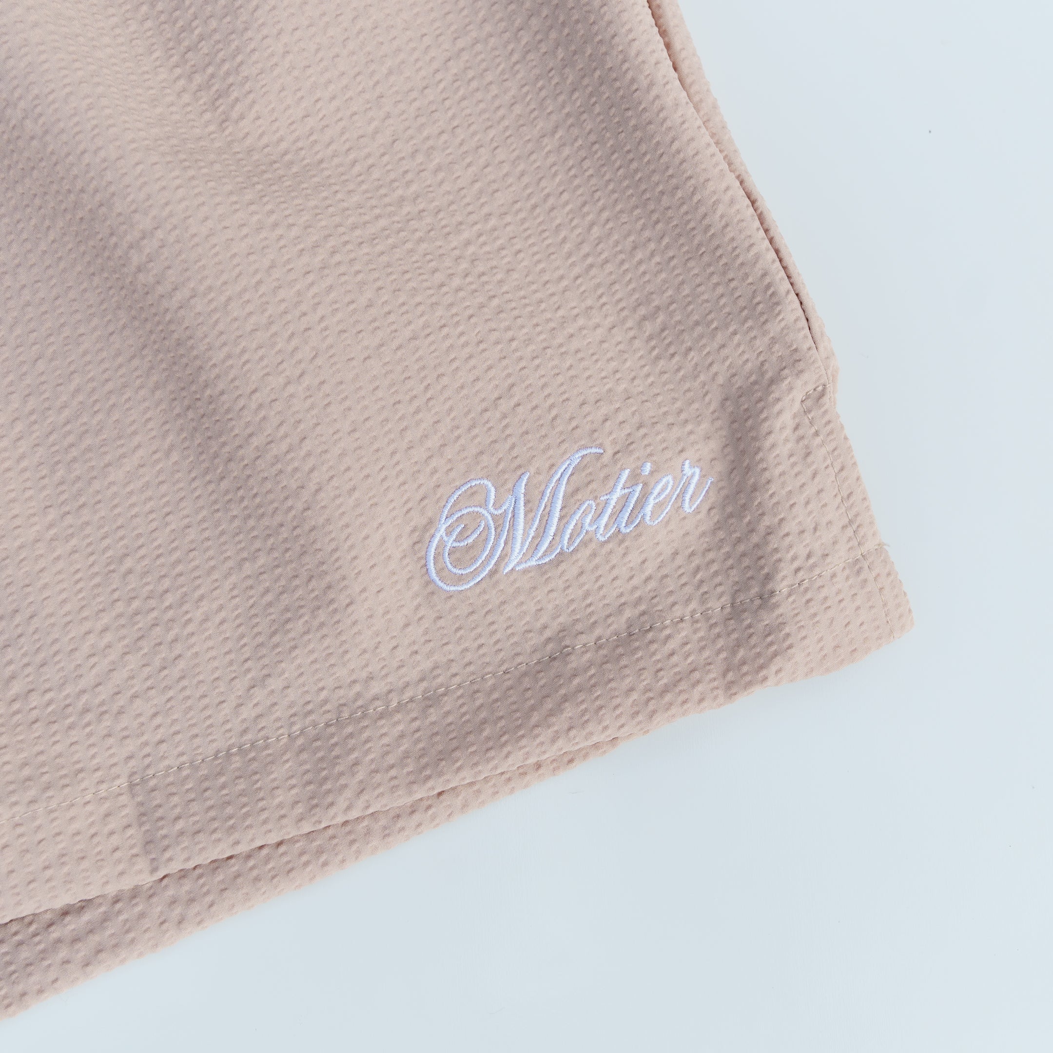 The Winston Seersucker Shorts (Sand Stone)