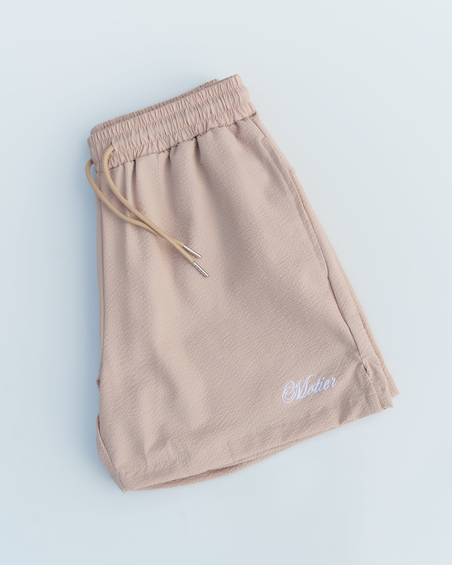 The Winston Seersucker Shorts (Sand Stone)