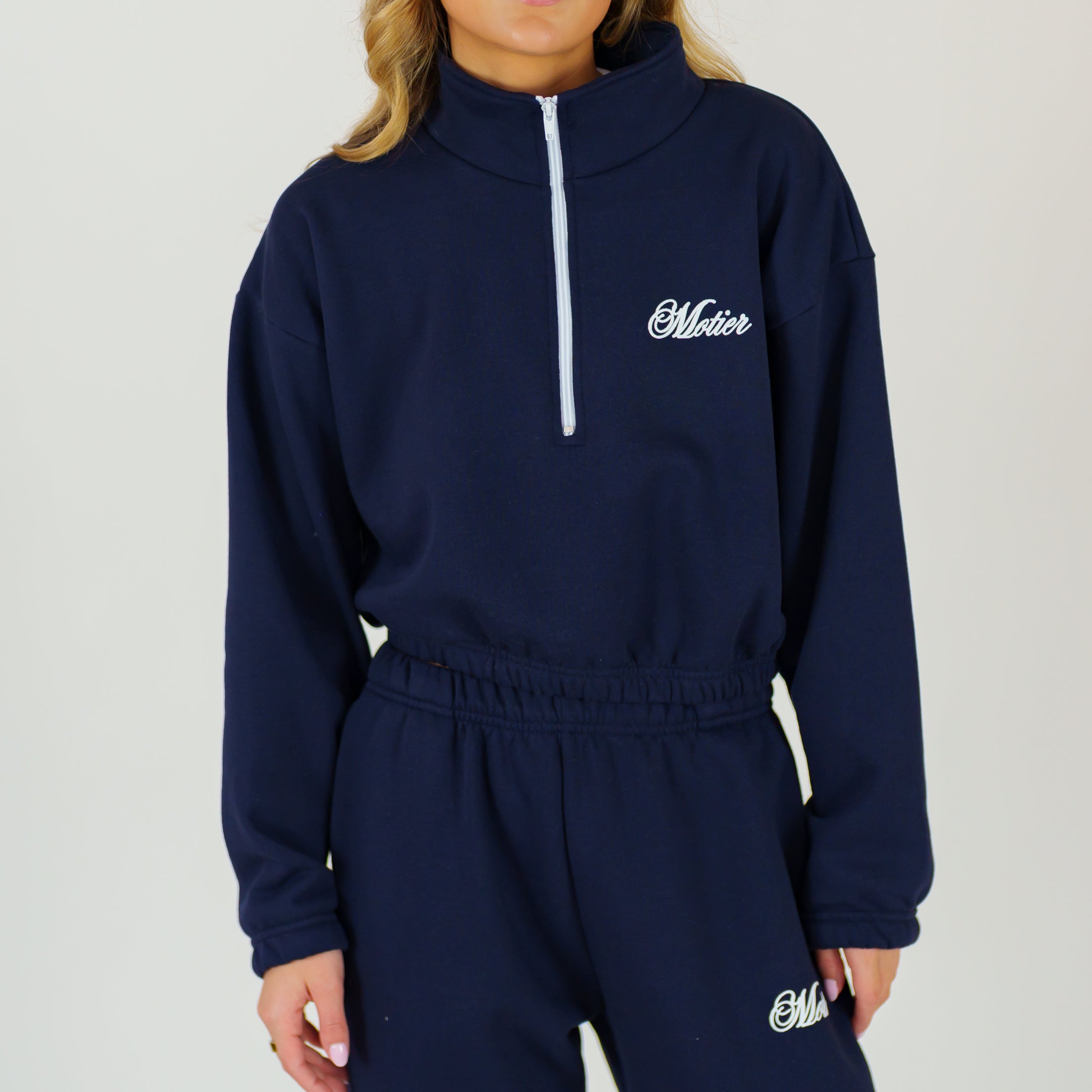 Grand Script Luxe Pullover (Navy)