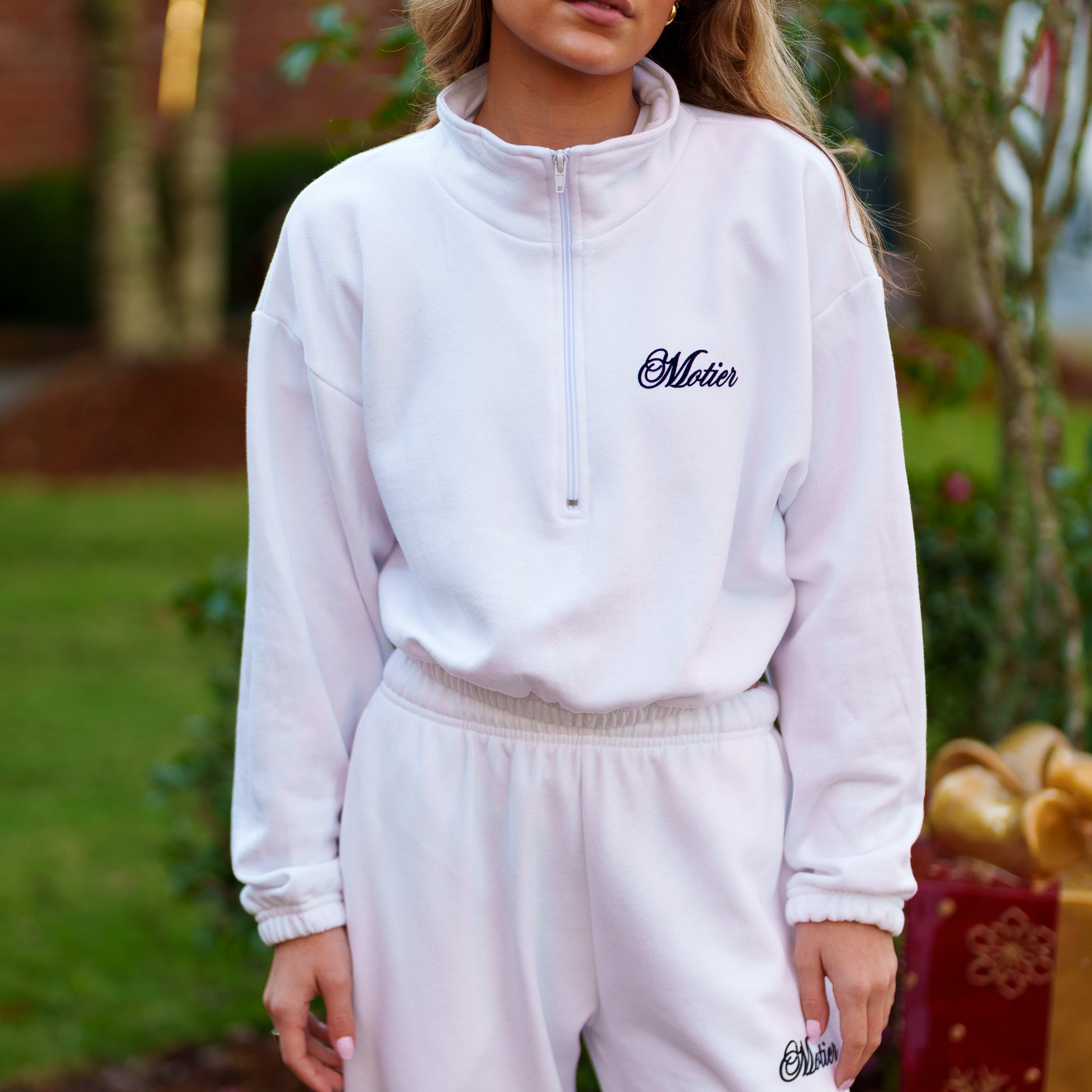 Grand Script Luxe Pullover (White)