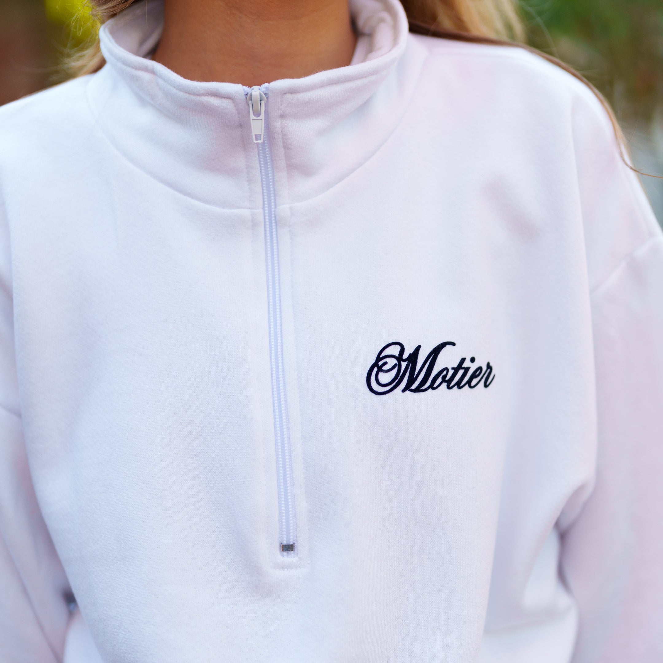 Grand Script Luxe Pullover (White)