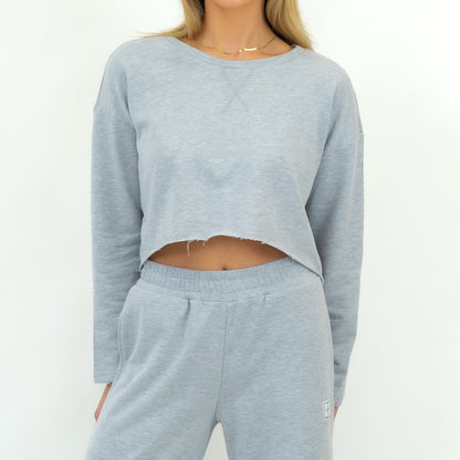 Alina Raw Edge Cotton Lounge Set (Grey) - Motier Lafayette 
