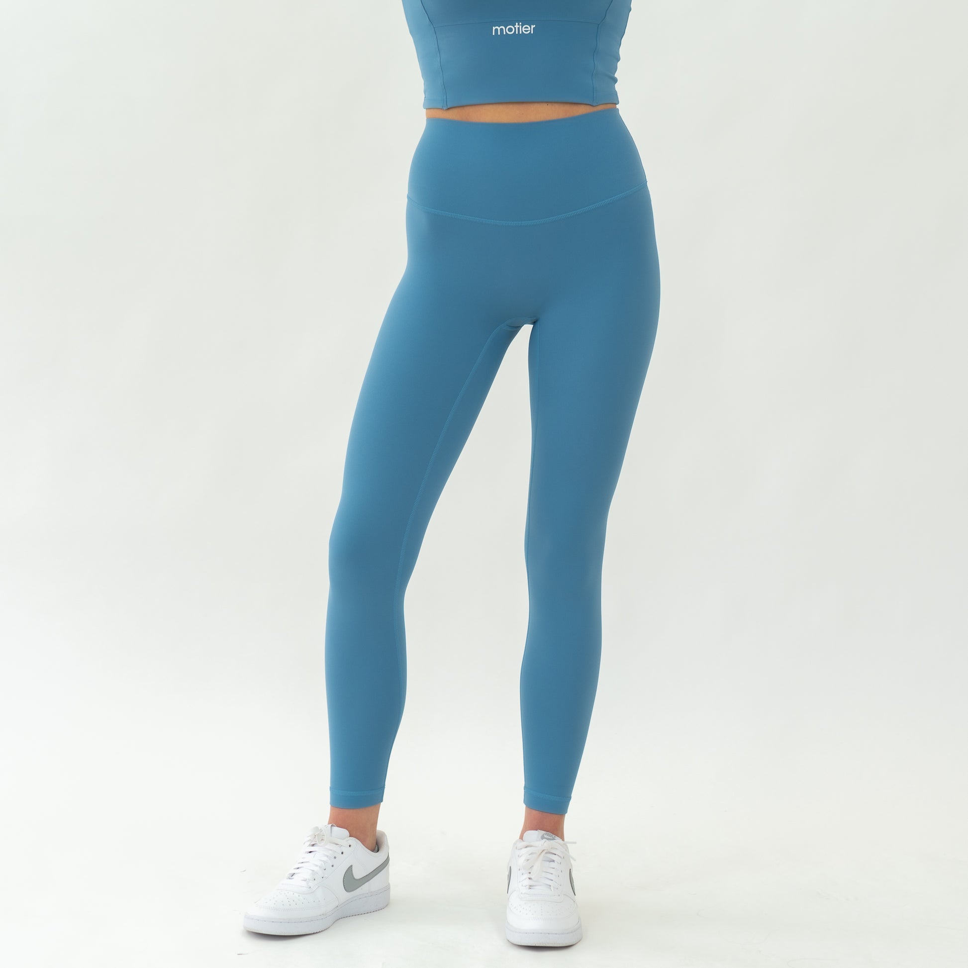 The Empower Highwaist Leggings (Azure Blue) - Motier Lafayette 
