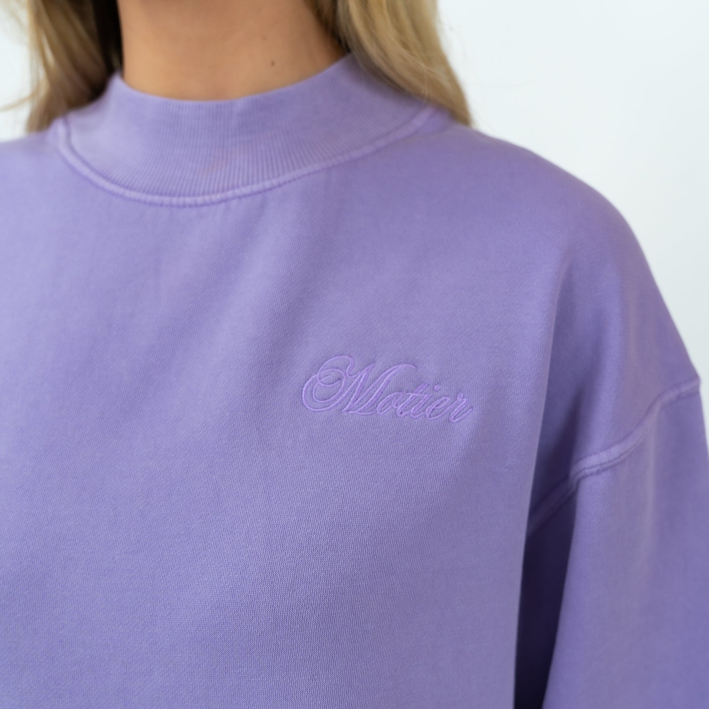 The Grand Script Mock Crewneck (Purple) - Motier Lafayette 