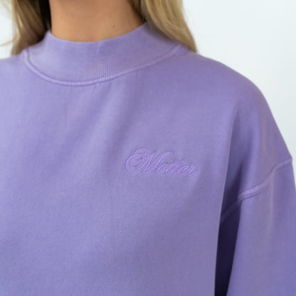 The Grand Script Mock Crewneck (Purple) - Motier Lafayette 