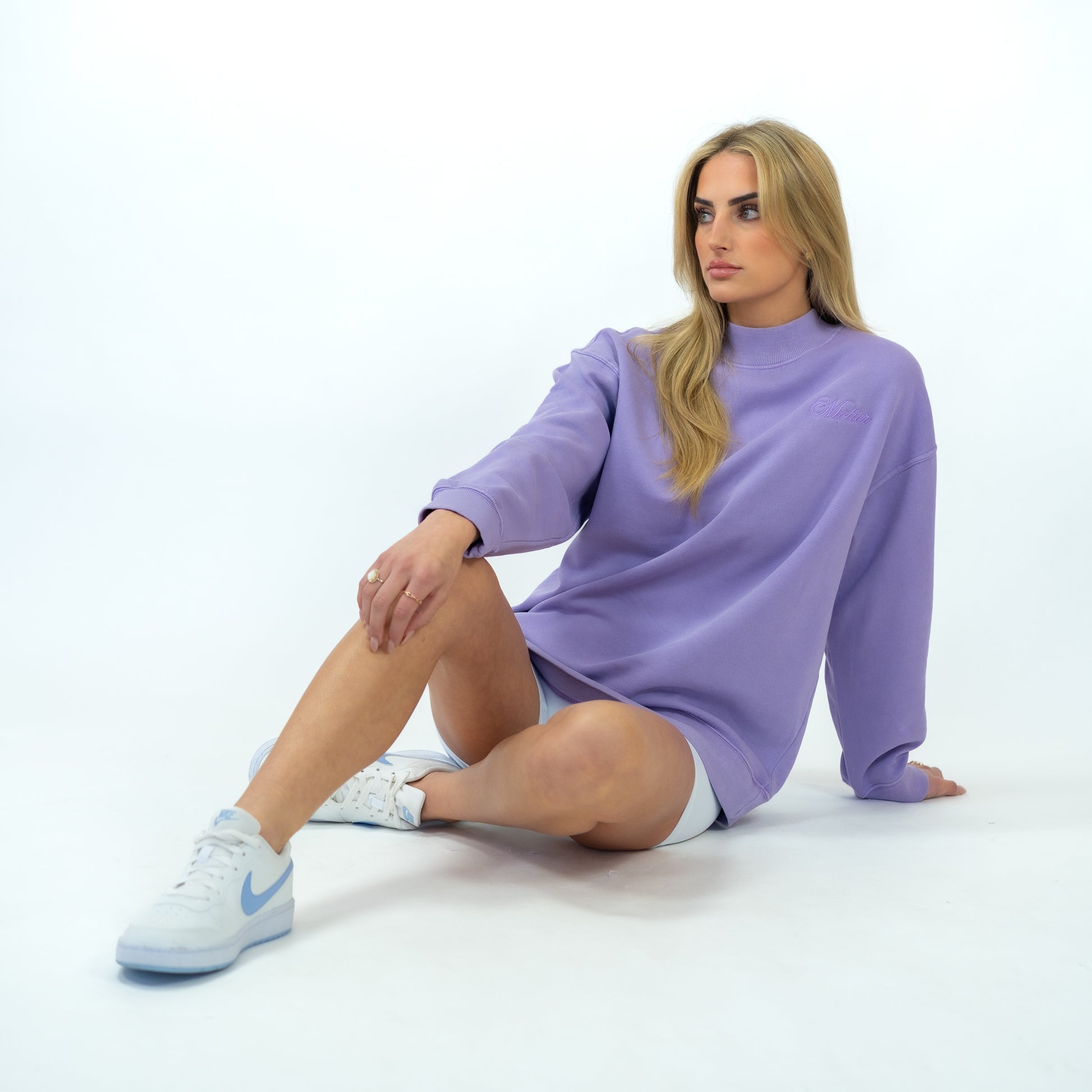 The Grand Script Mock Crewneck (Purple) - Motier Lafayette 
