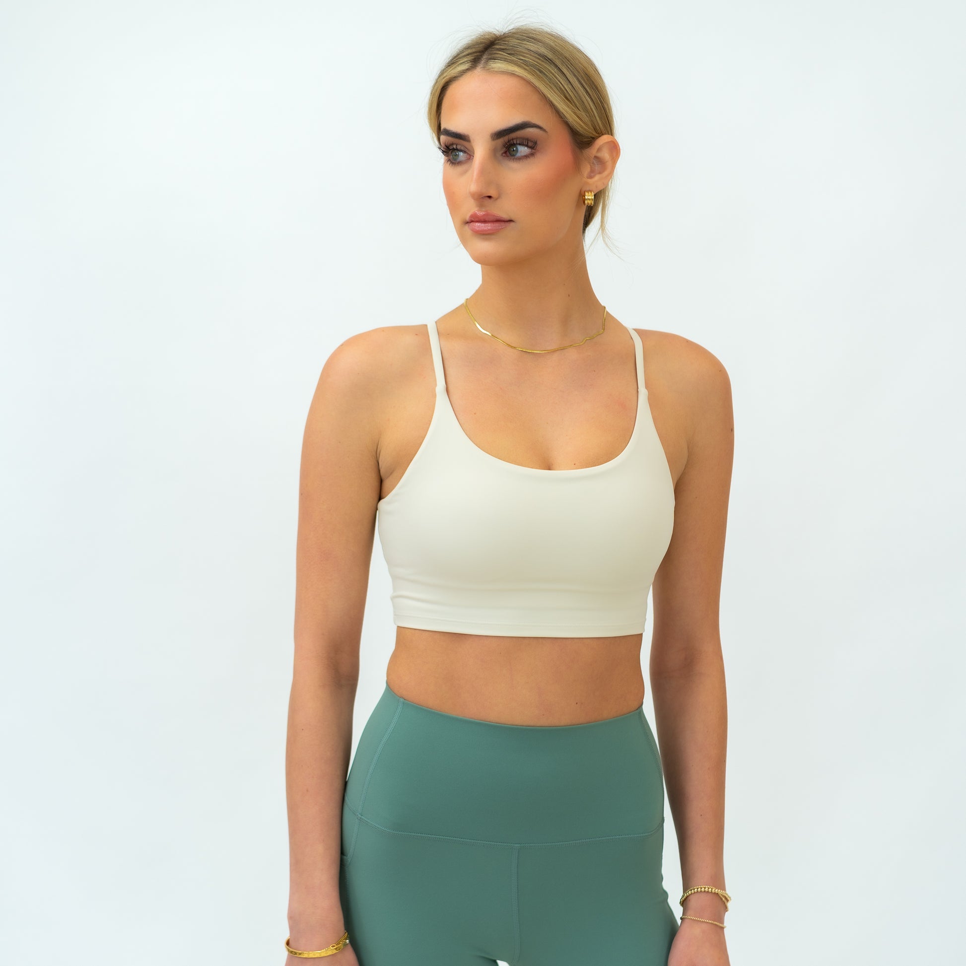 Lycra Cami Sports Bra (Ivory) - Motier Lafayette 
