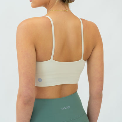 Lycra Cami Sports Bra (Ivory) - Motier Lafayette 