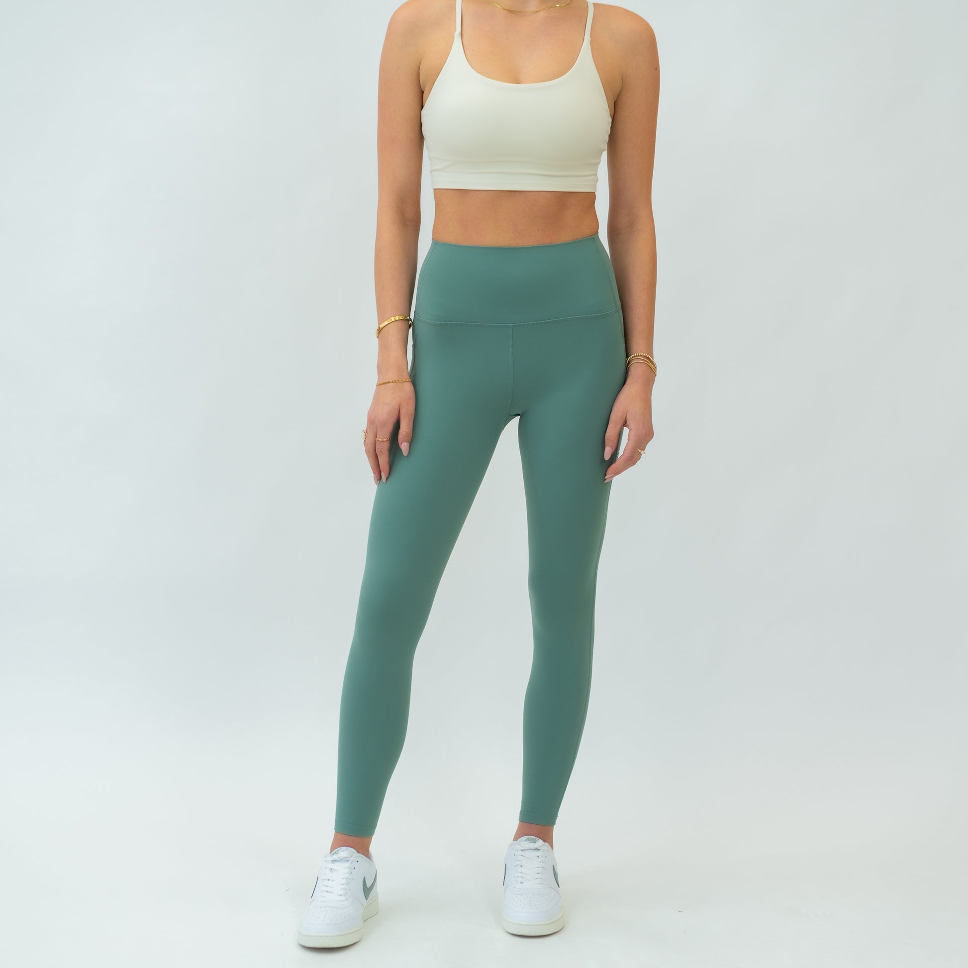 Lycra Cami Sports Bra (Ivory) - Motier Lafayette 
