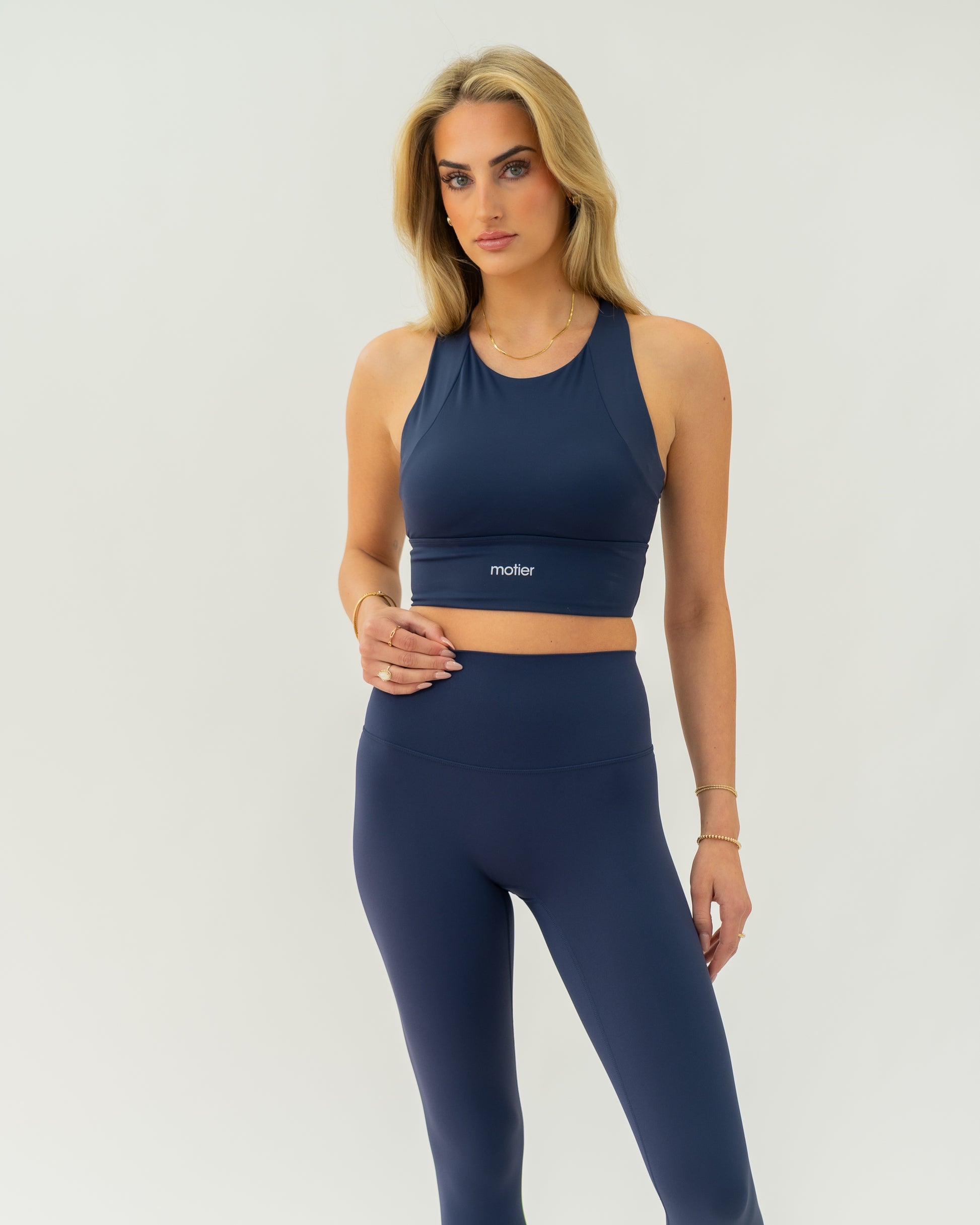 Vita Molded Cup Sports Bra (Navy) - Motier Lafayette 