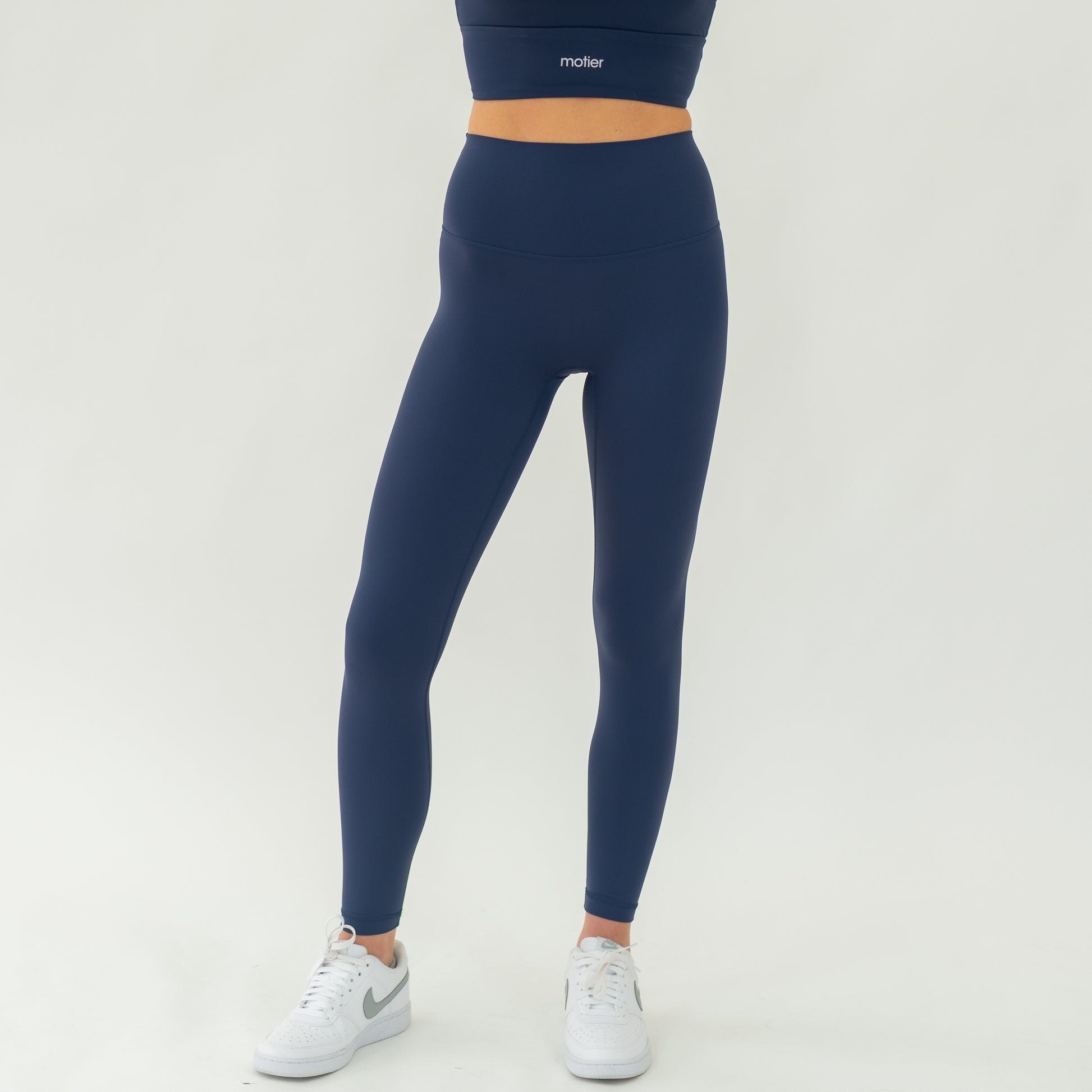 The Empower Highwaist Leggings (Navy) - Motier Lafayette 