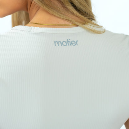The Ribbed Cinch Tee (White Sand) - Motier Lafayette 