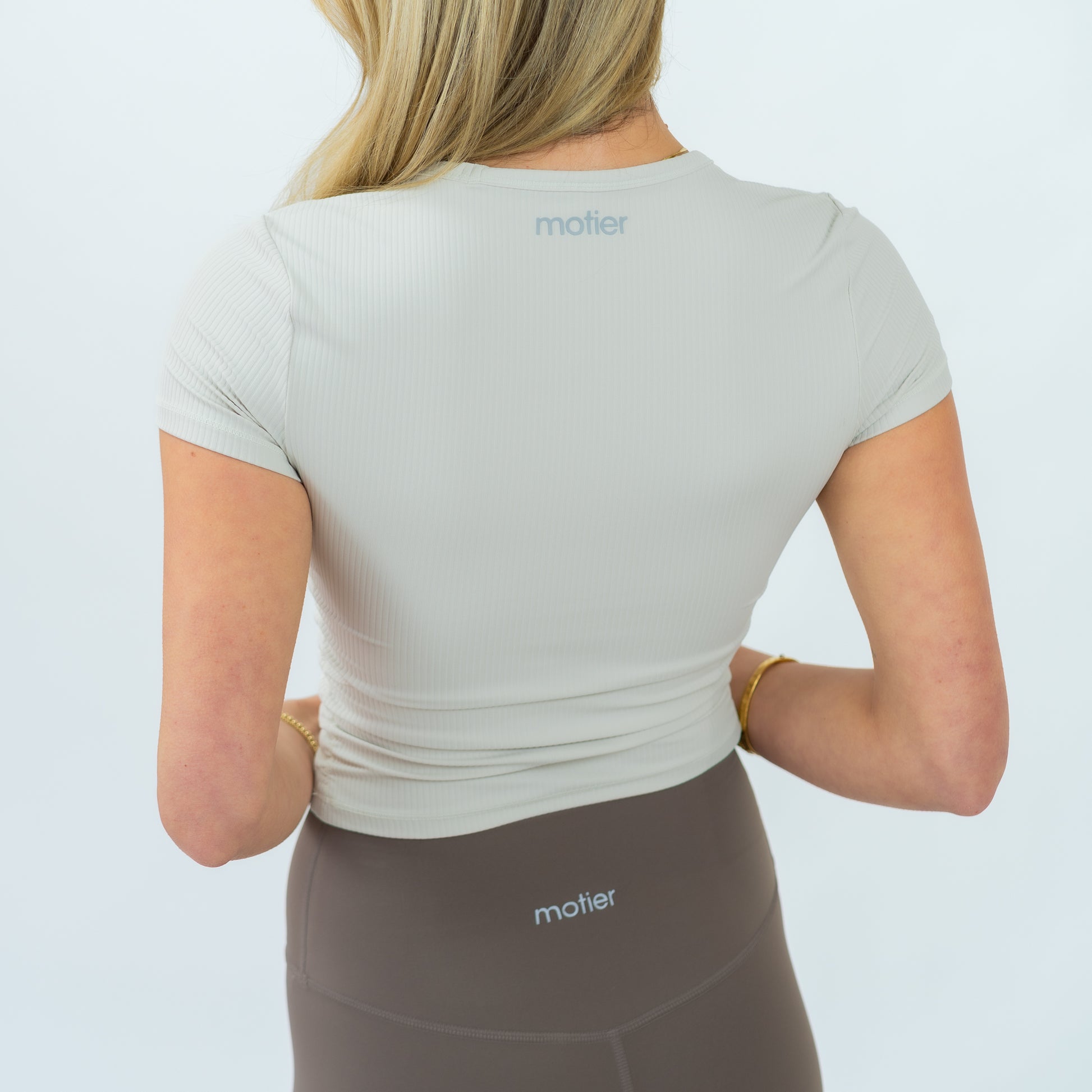 The Ribbed Cinch Tee (White Sand) - Motier Lafayette 