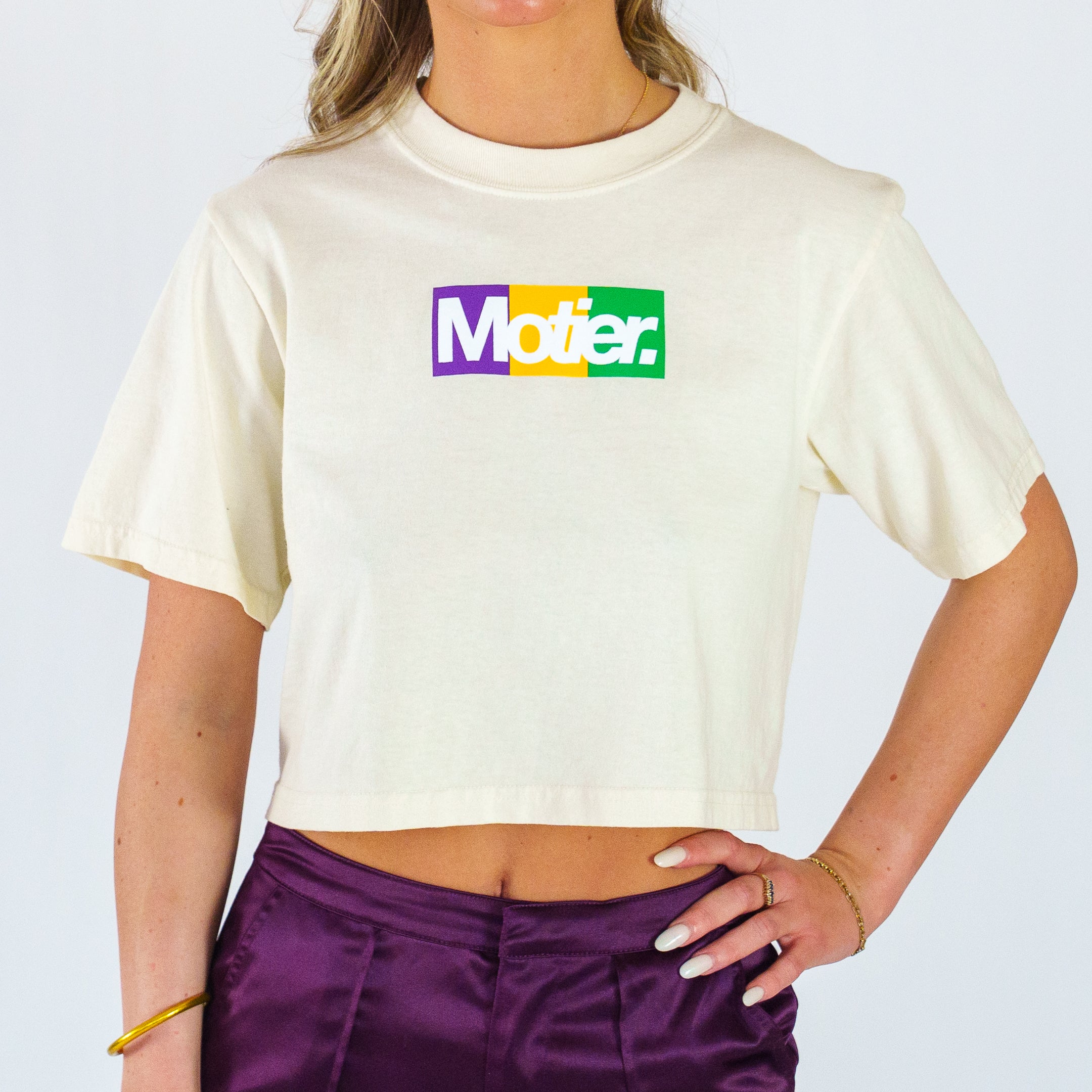 The Mardi Gras Box Luxe Crop (Cream)