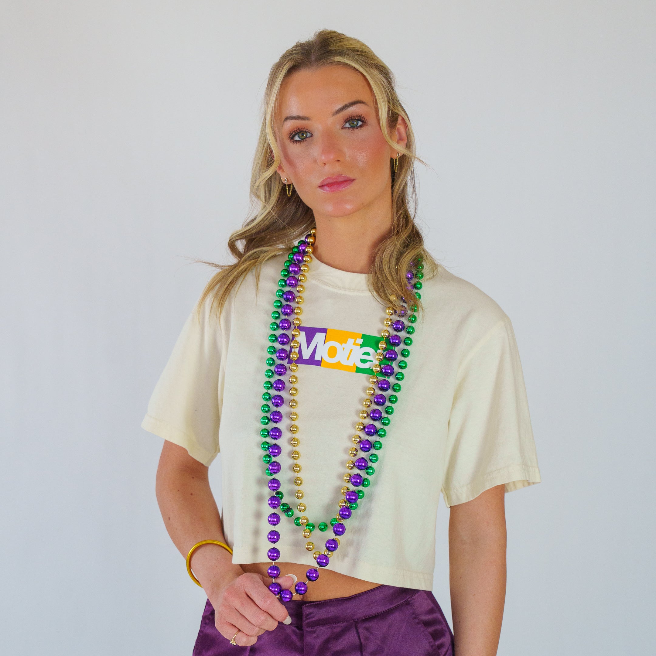 The Mardi Gras Box Luxe Crop (Cream)