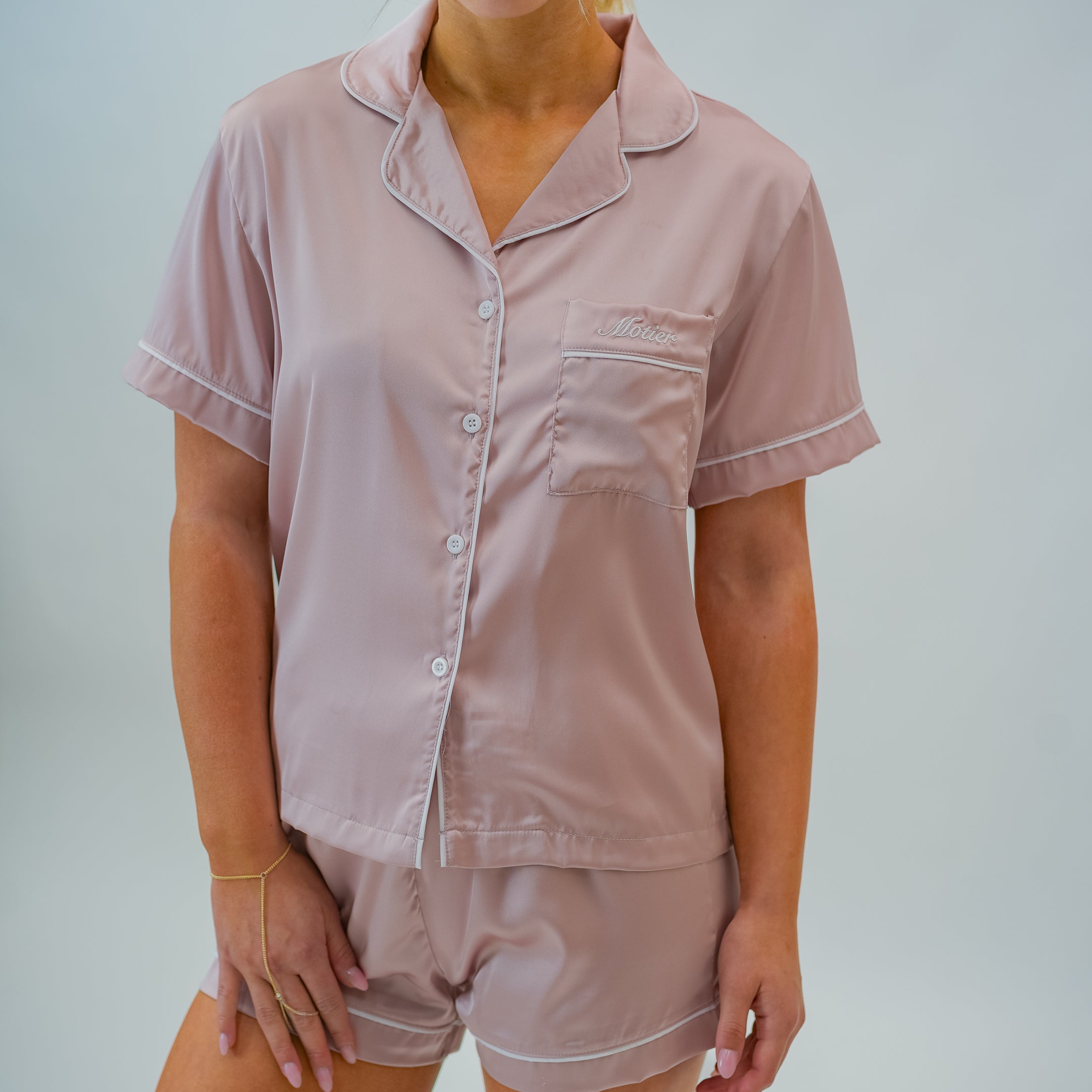 The Motier Silk Pajama Set (Rosé) - Motier Lafayette 