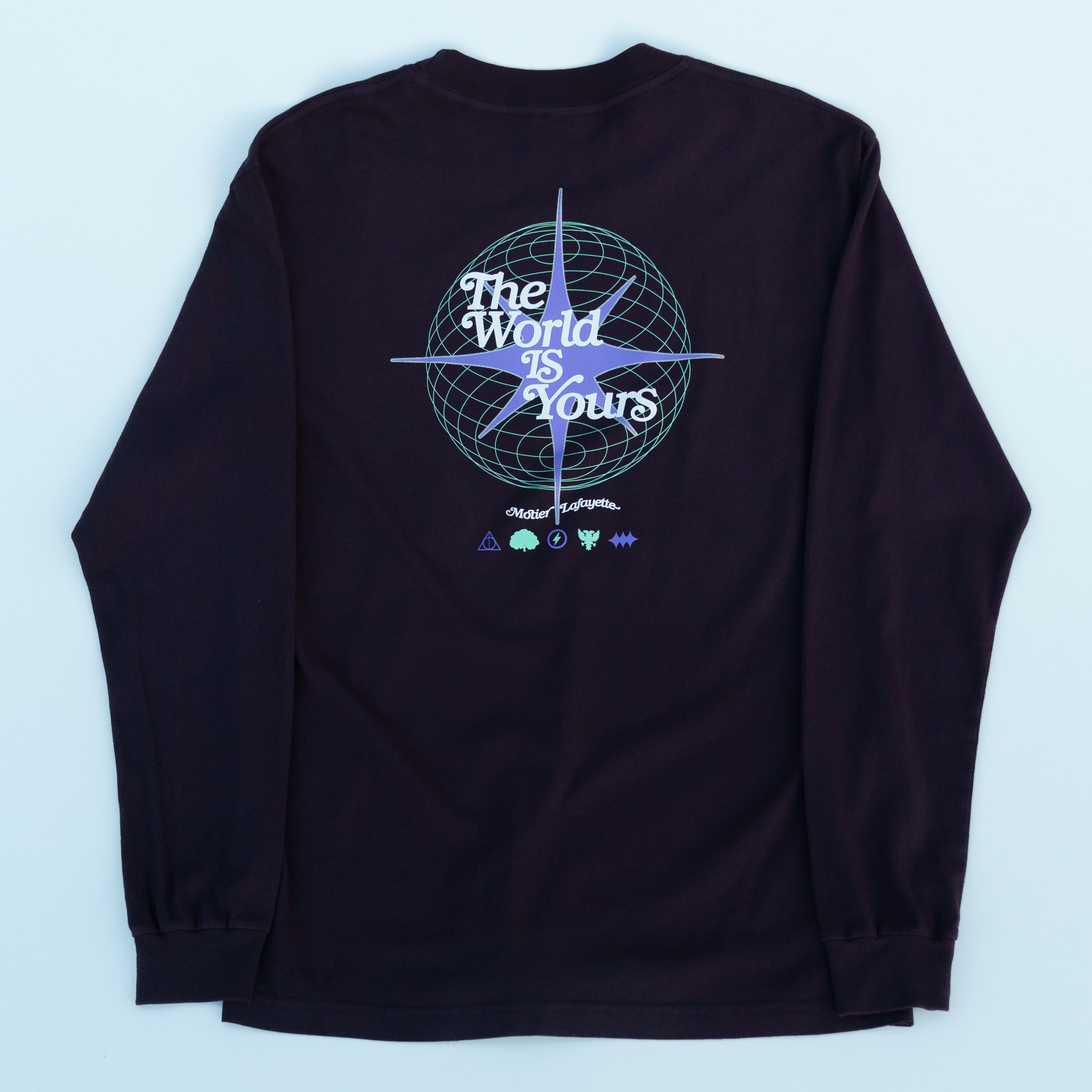 The World is Yours Luxe Long Sleeve Signature Tee (Eclipse) - Motier Lafayette 