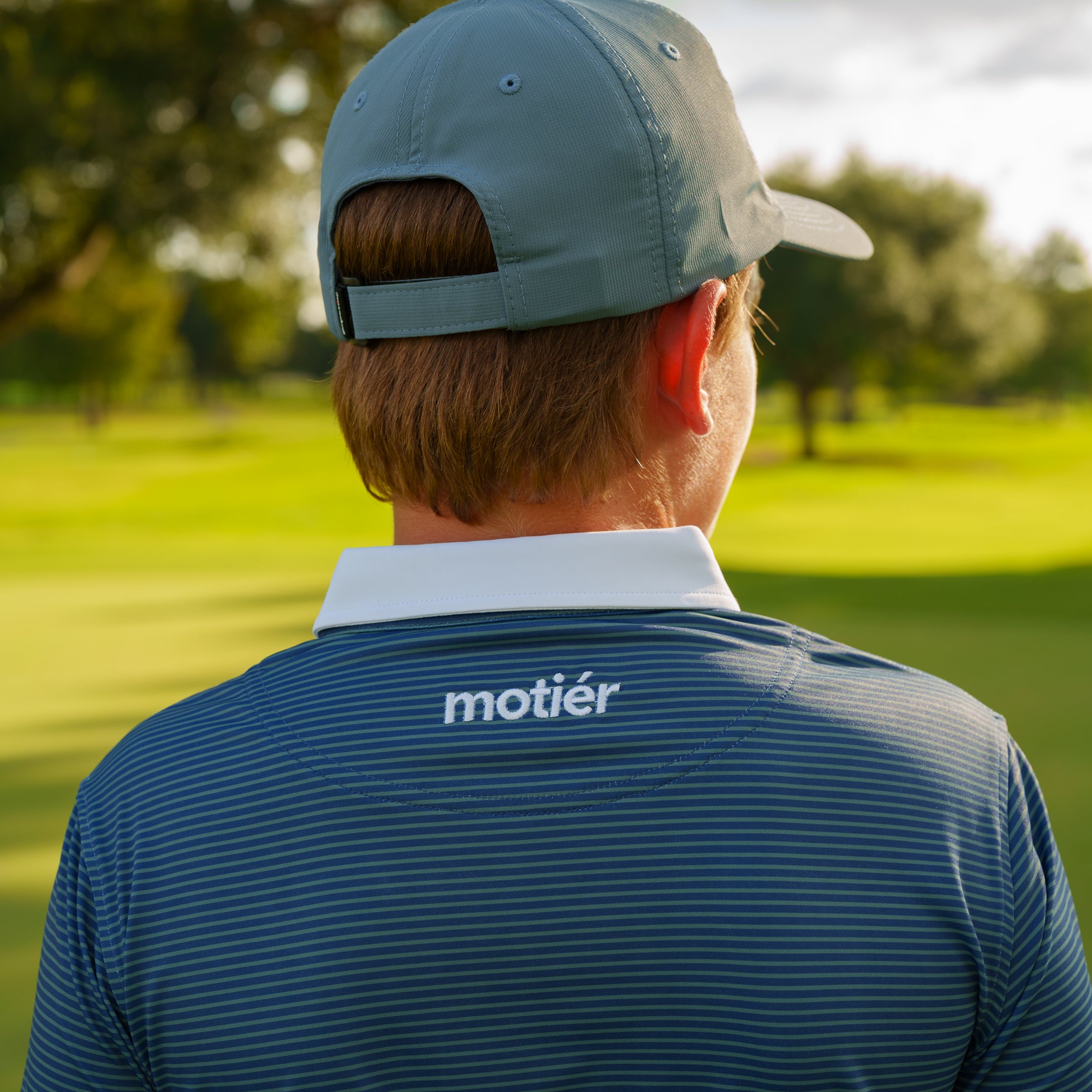 The Motier Youth Tour Fine Stripe Polo (Cypress)