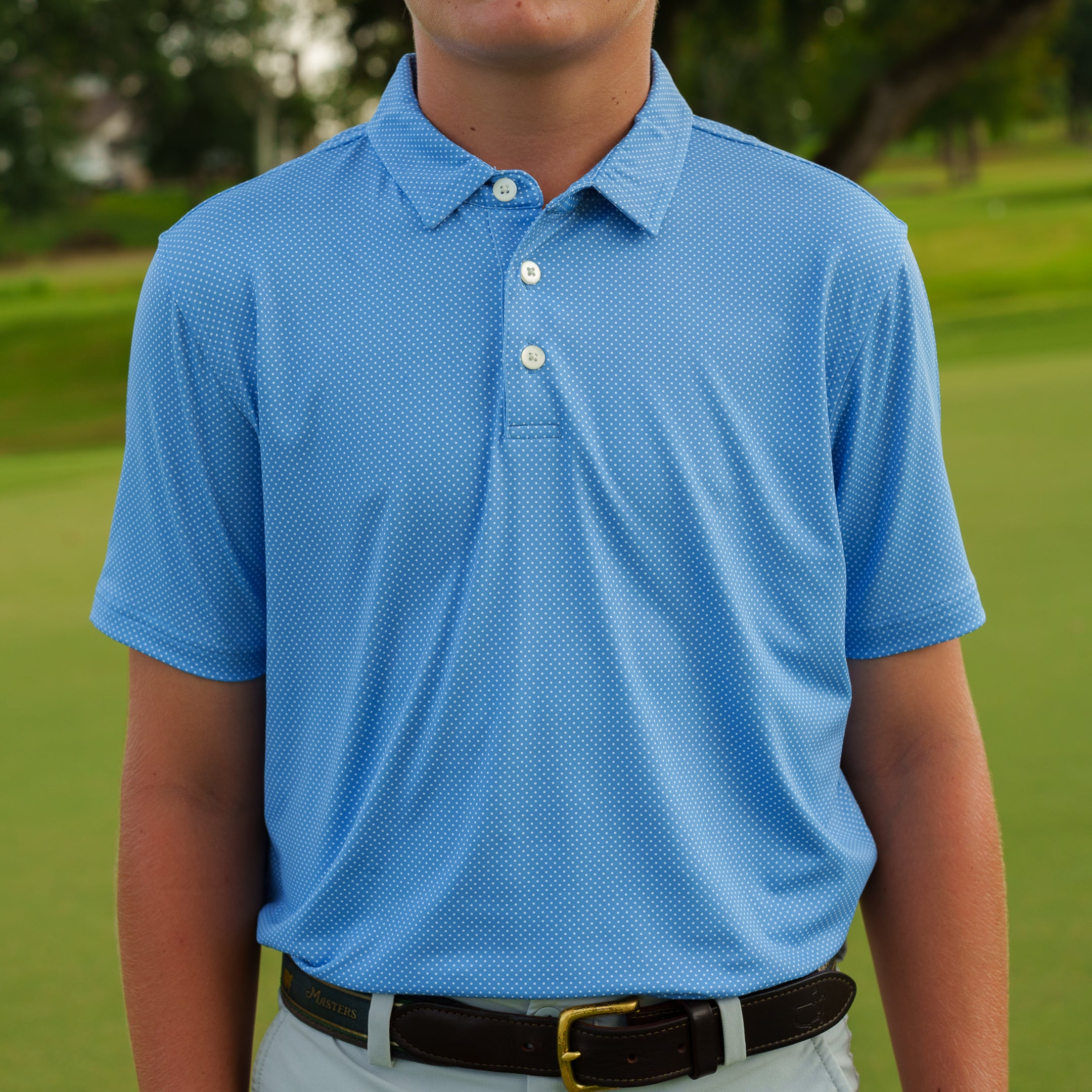 The Motier Youth Tour Dotted Polo (Ocean Blue)