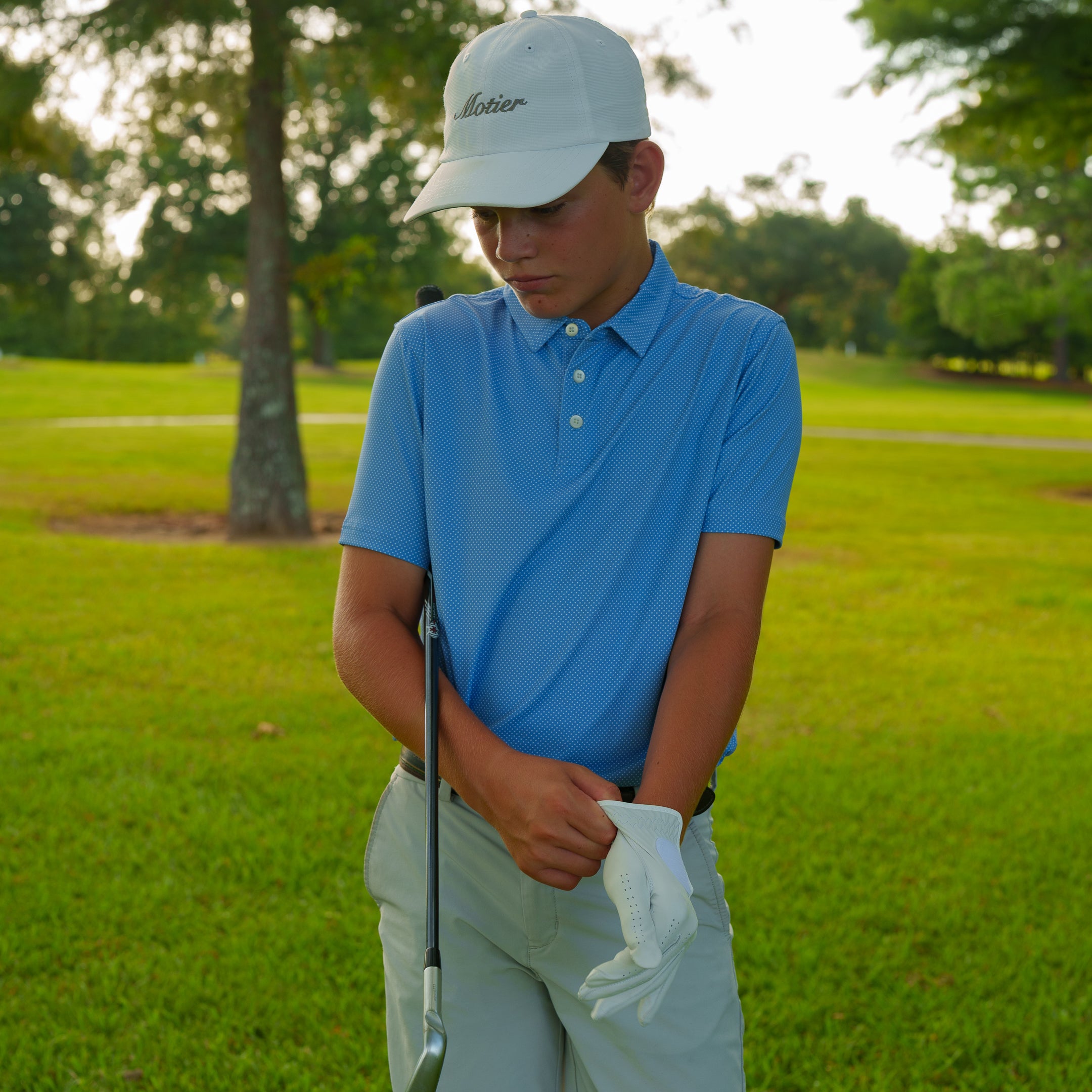 The Motier Youth Tour Dotted Polo (Ocean Blue)