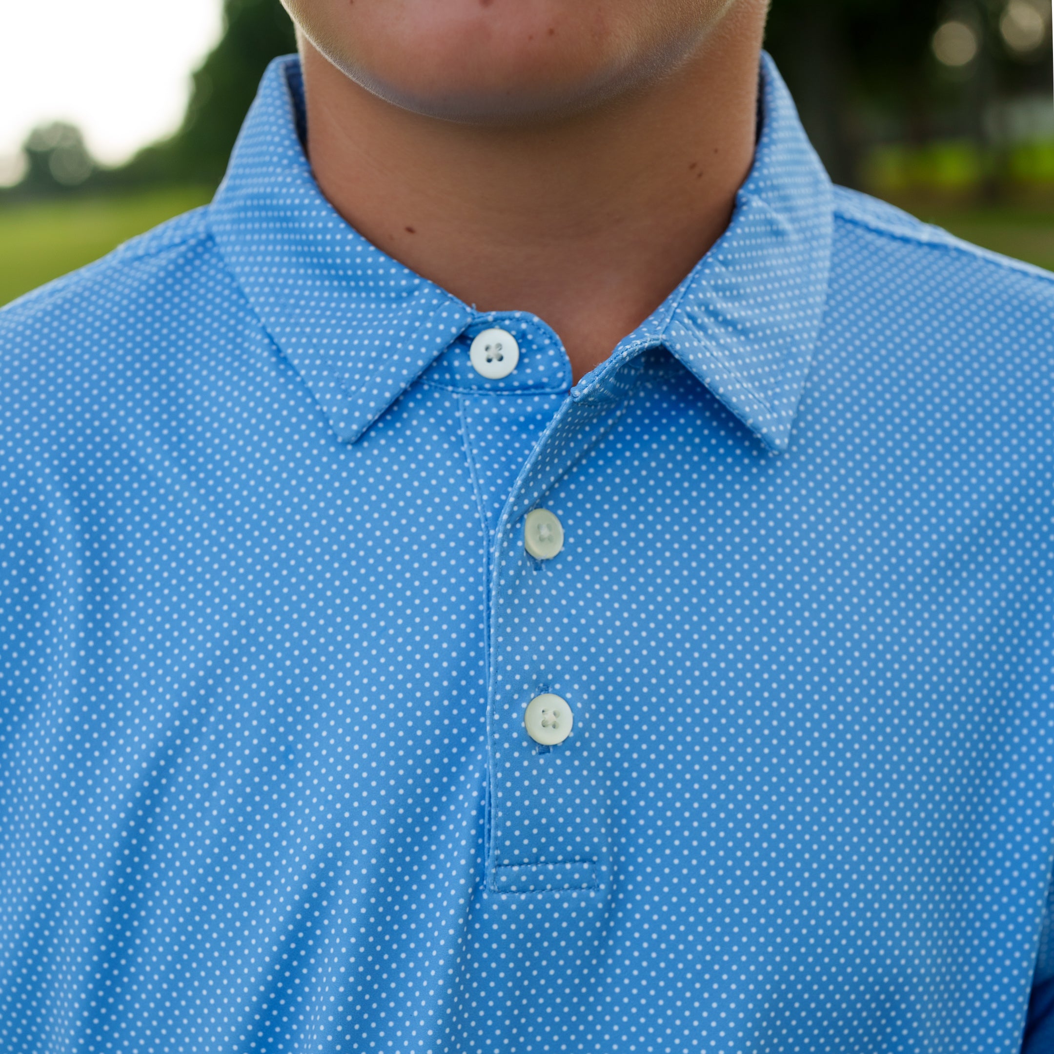 The Motier Youth Tour Dotted Polo (Ocean Blue)