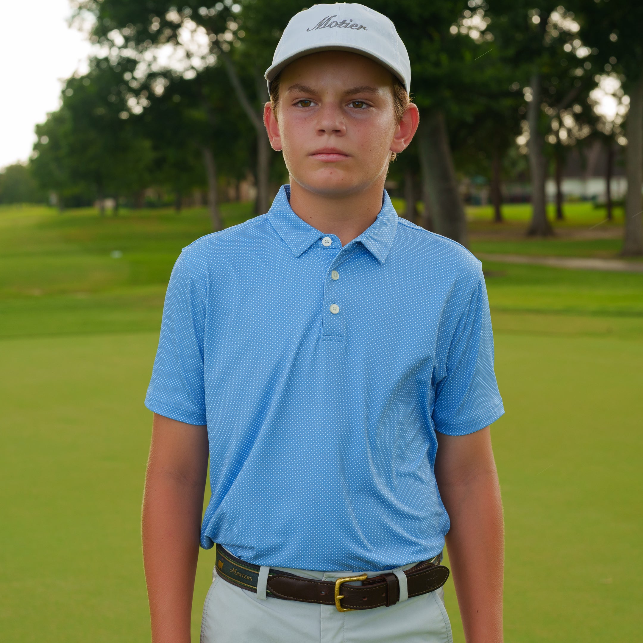 The Motier Youth Tour Dotted Polo (Ocean Blue)